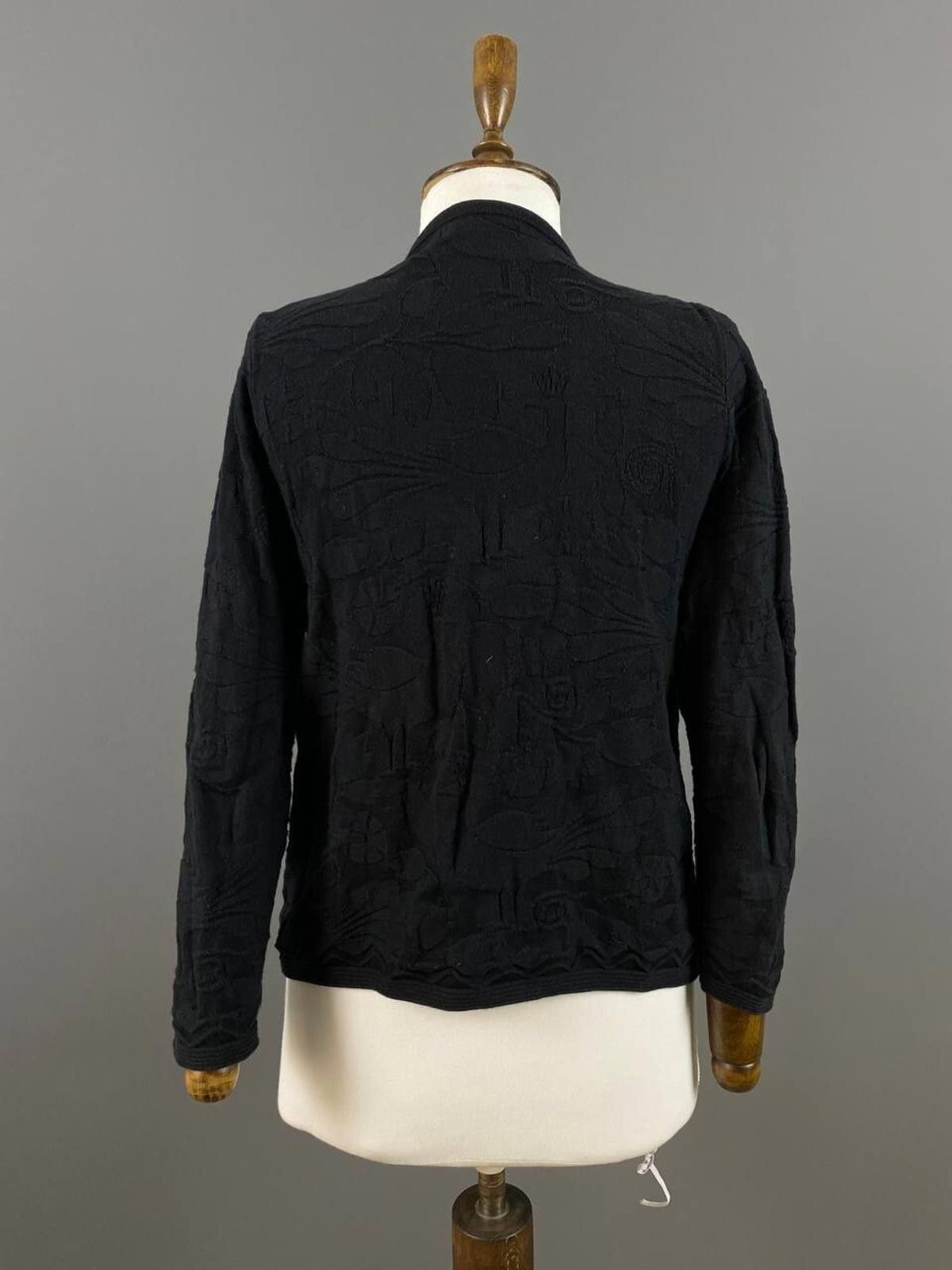 Designer Gudrun Sjoden Black Floral Knit Cardigan Sweater Size S Size S / US 4 / IT 40 - 5 Thumbnail
