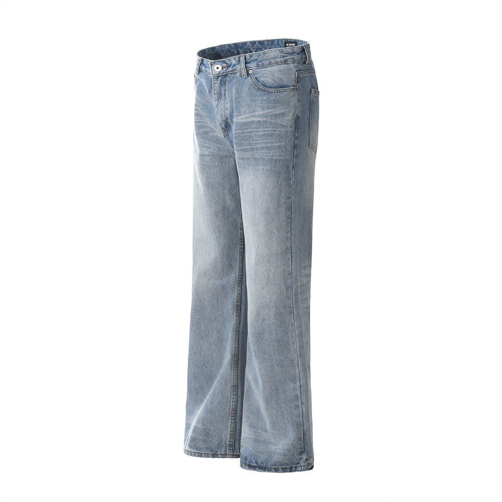 Japanese Brand × Jean Washed distressed loose retro casual straight flared jeans Size US 32 / EU 48 - 2 Thumbnail