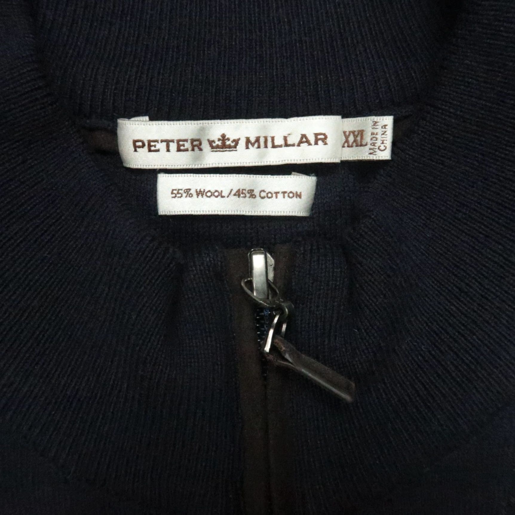 Peter Millar Peter Millar Sweater Men 2XL Blue Full Zip Wool Knit Elbow Patch Long Sleeve Mock Neck Size US XXL / EU 58 / 5 - 3 Thumbnail