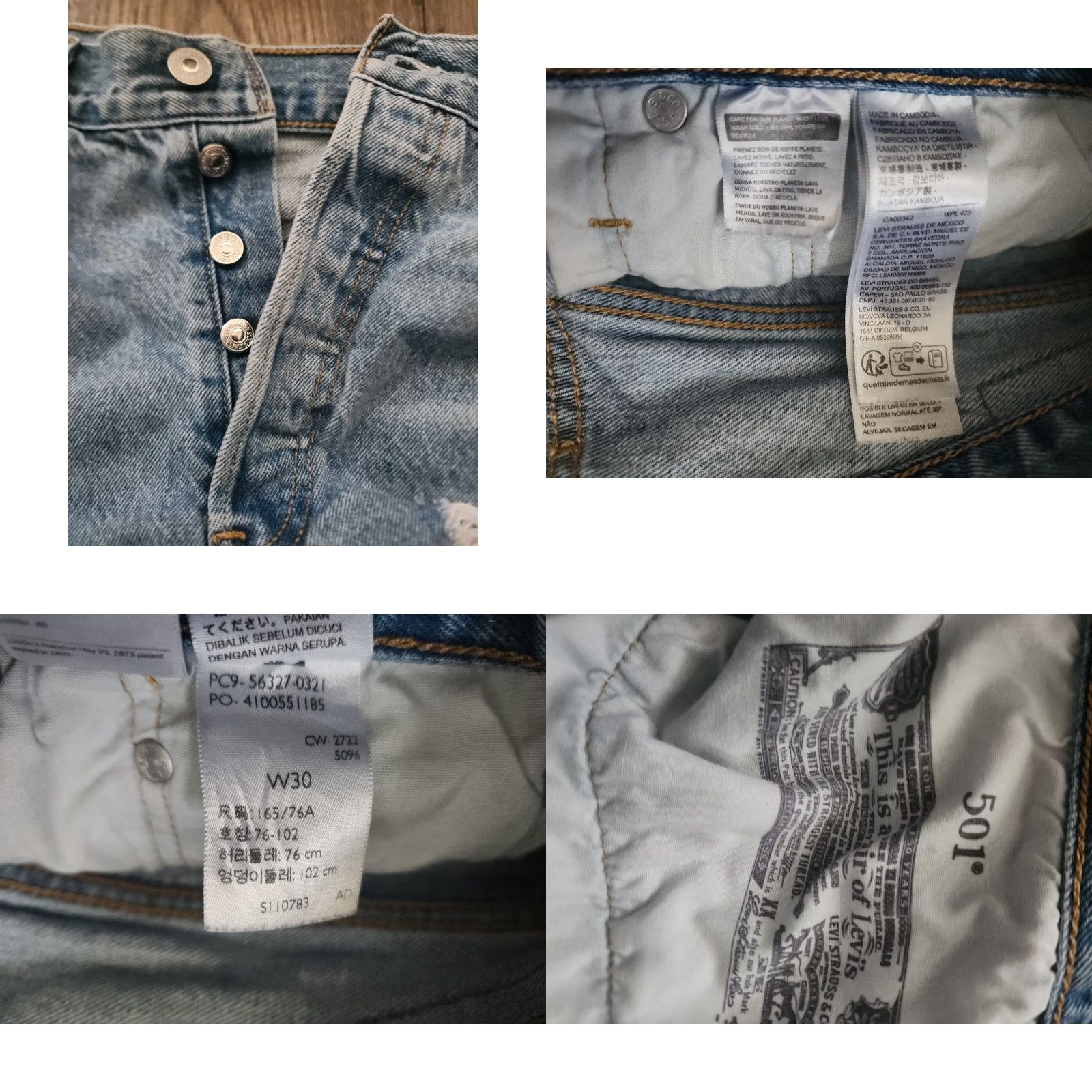 Levi's Levi's Womens Shorts 30 501 Distressed High Rise Denim Light Blue Cotton Jeans Blue Size 30" / US 8 / IT 44 - 8 Thumbnail