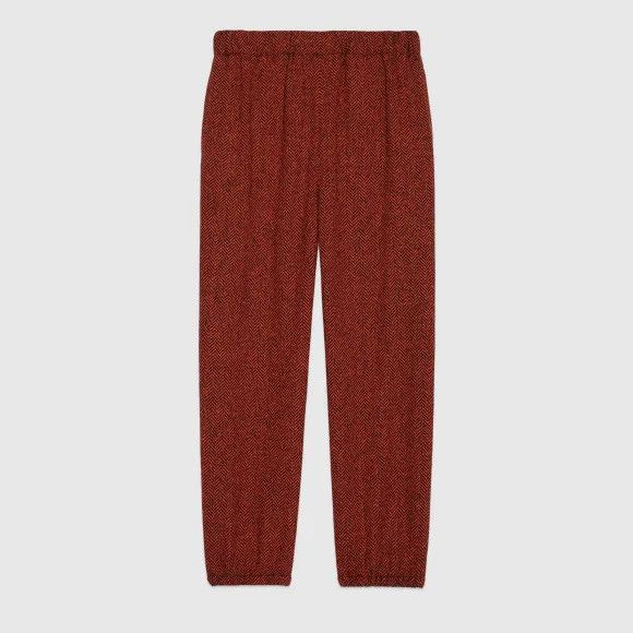 Gucci o1s1wg110225 Wool Cotton Jogging Pant in Red Size US 34 / EU 50 - 1 Thumbnail