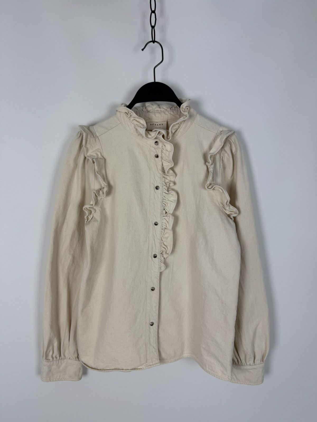 Sezane Sezane Eva Shirt Mottled Ecru Overshirt Size XS / US 0-2 / IT 36-38 - 4 Thumbnail