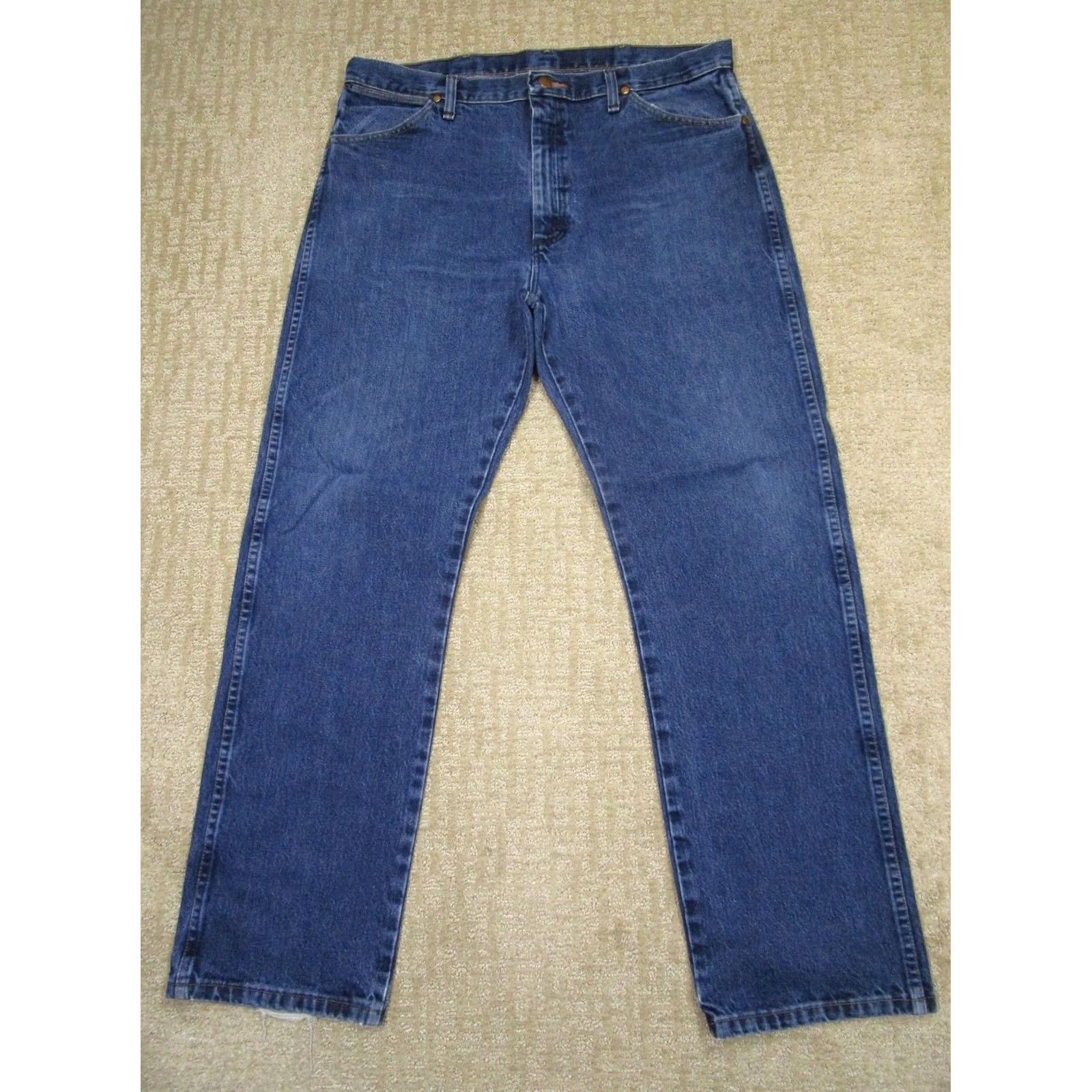 Wrangler Wrangler Jeans Men 36x32 Dark Wash Cowboy Cut Original Fit Western Pants Dark Wrangler Logo 5-Pocket Denim Jeans Mens Regular Fit Blue Size US 36 / EU 52 - 2 Thumbnail