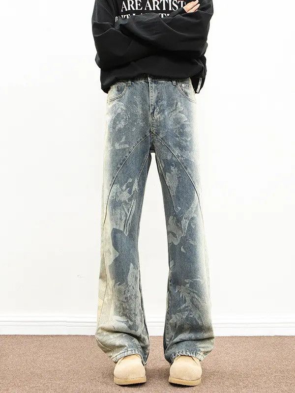 Japanese Brand × Jean Retro loose hip-hop straight leg micro flared jeans Size US 30 / EU 46 - 2 Thumbnail