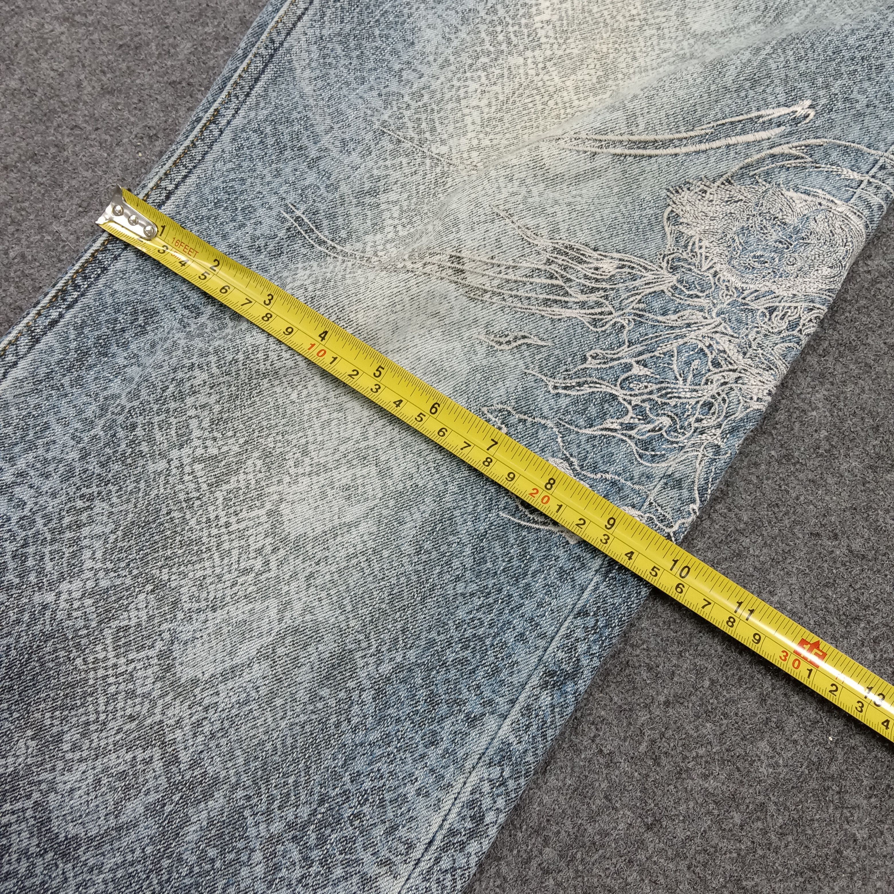 Karakuri Tamashii karakuri Tamashi Japanese Snake Embroidery Denim Jeans E1A35 Size US 34 / EU 50 - 13 Thumbnail