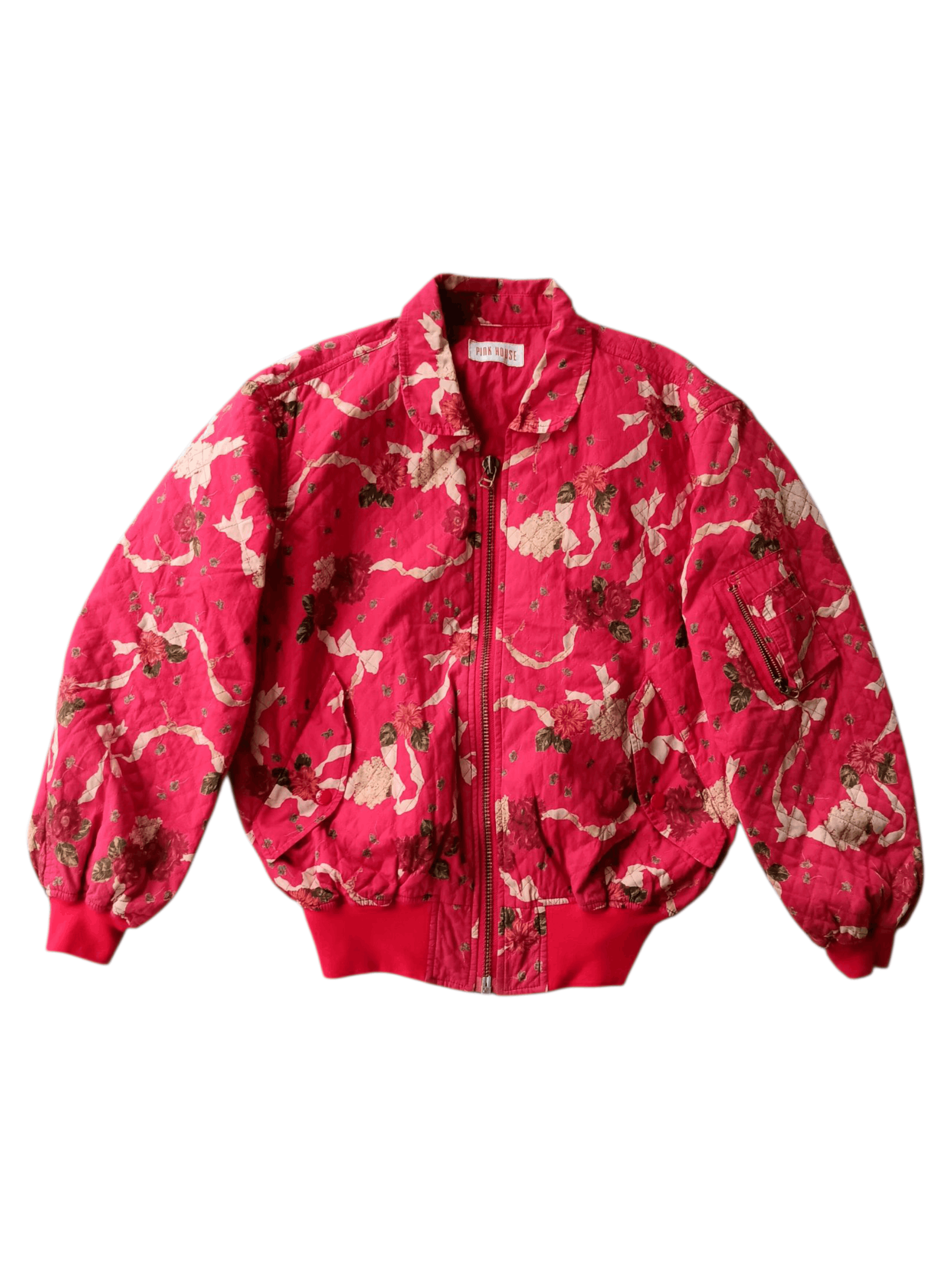 Vintage pink house red bomber jacket