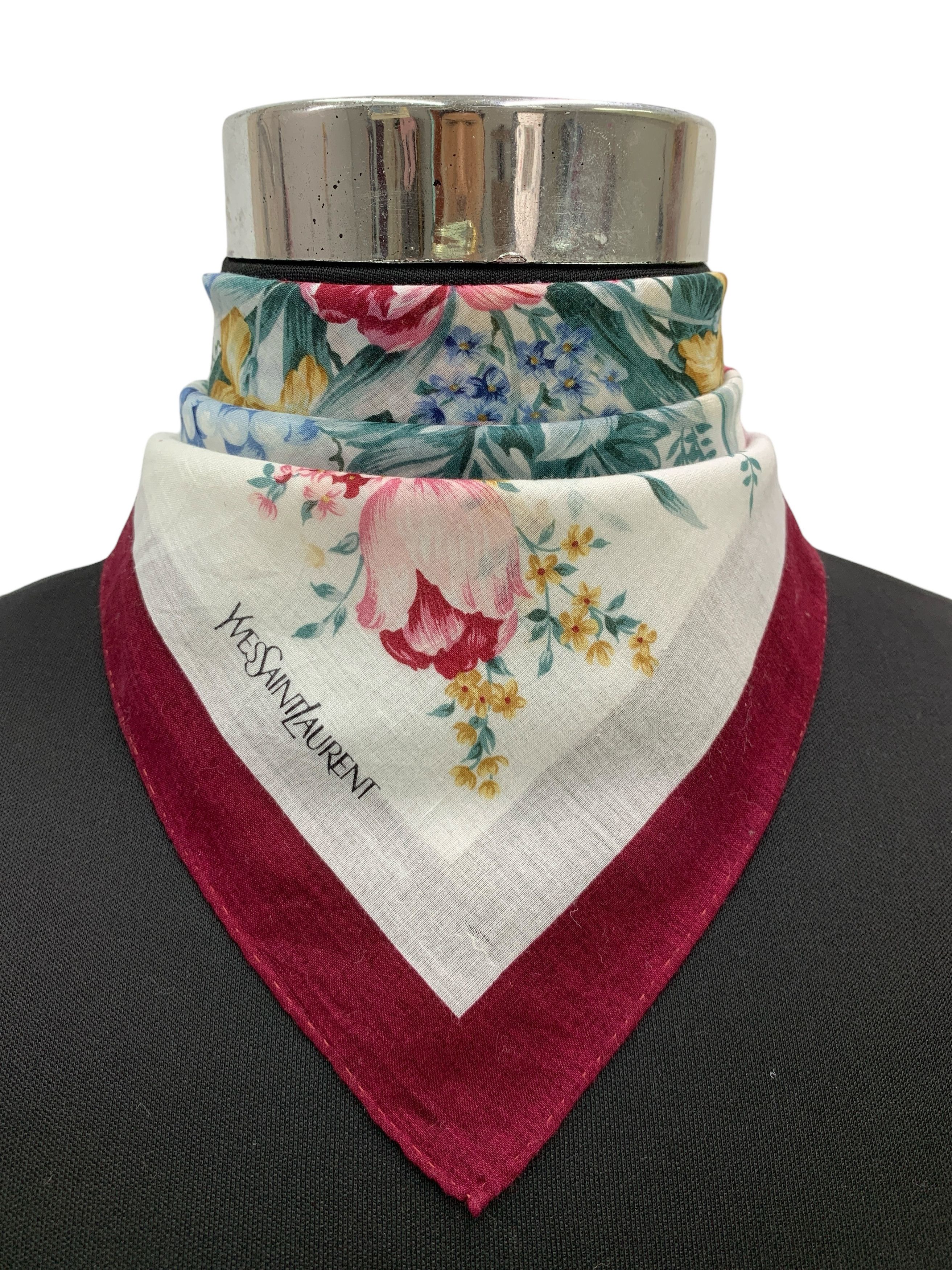Vintage × Yves Saint Laurent Vintage Yves Saint Laurent Scarf Handkerchief - HKA975 Size ONE SIZE - 1 Thumbnail