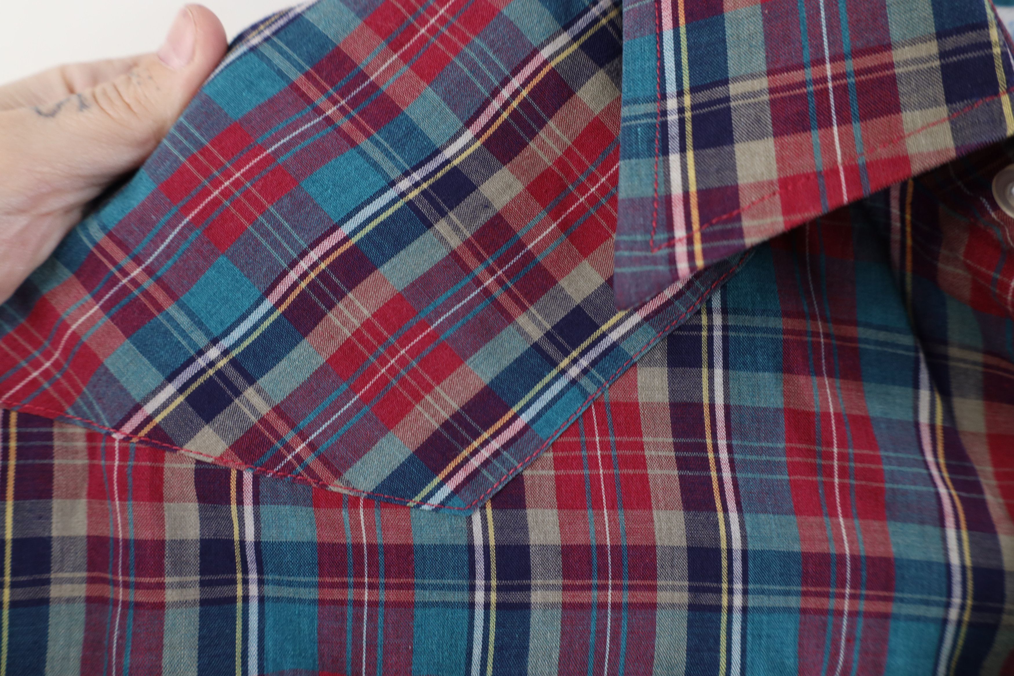 Vintage Vintage 70s Streetwear Madras Western Snap Button Shirt Size US L / EU 52-54 / 3 - 4 Thumbnail