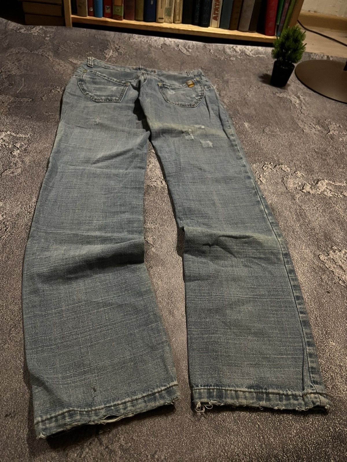 Japanese Brand CRAZY Glamour Swag Flared Jeans Light With Glliter Y2K 90s Size US 32 / EU 48 - 2 Thumbnail