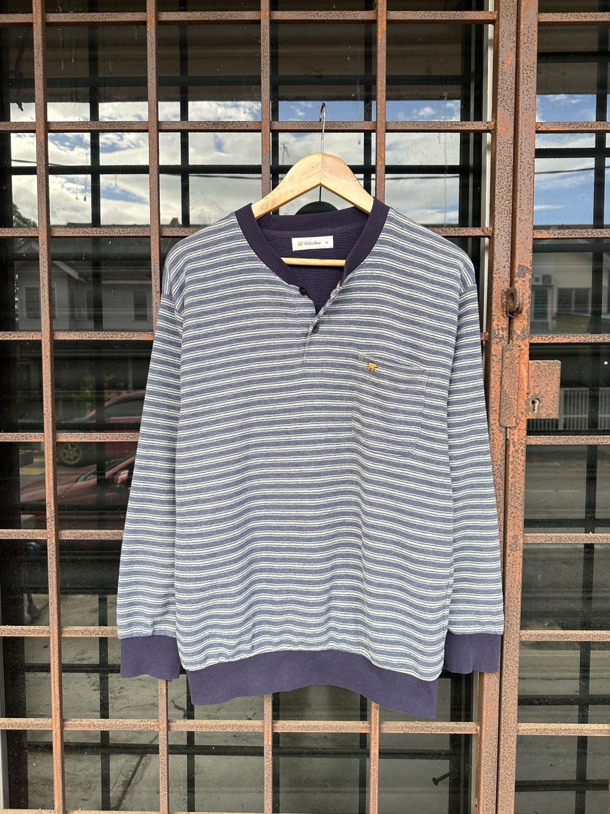 Golden Bear 👹Vintage Golden Bear Striped Pullover Crewneck Size US M / EU 48-50 / 2 - 1 Thumbnail