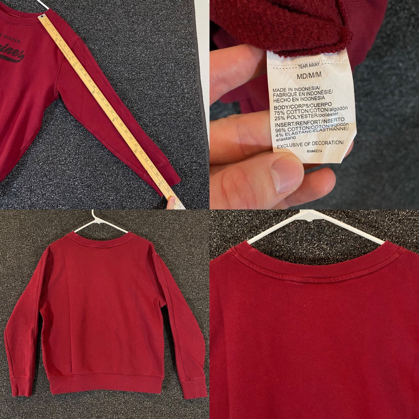 Under Armour Under Armour Marines Pullover Womens Medium Red Crewneck Jacket United States Maries USA Army Military Style Sportswear Shirt Size M / US 6-8 / IT 42-44 - 8 Thumbnail