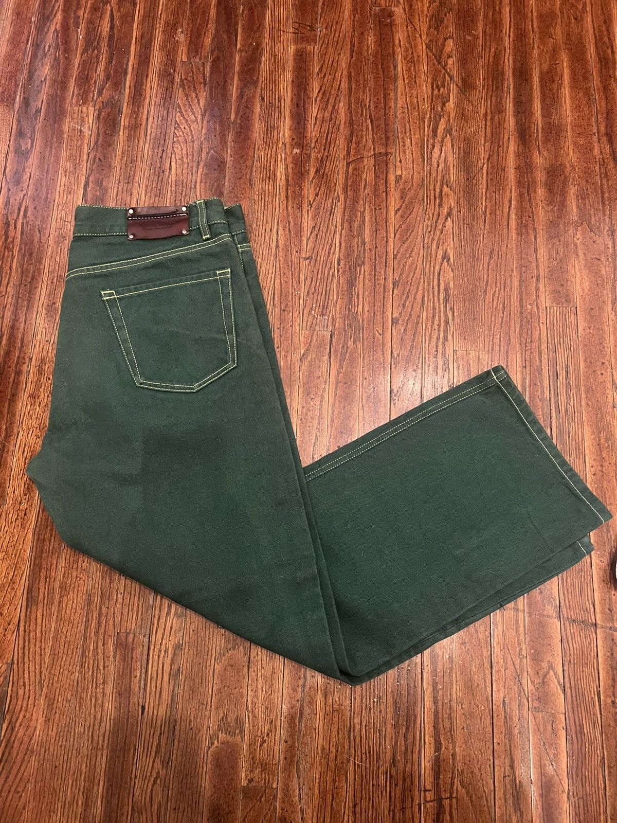 Dries Van Noten Green carpenter dries jeans Size US 33 - 4 Thumbnail