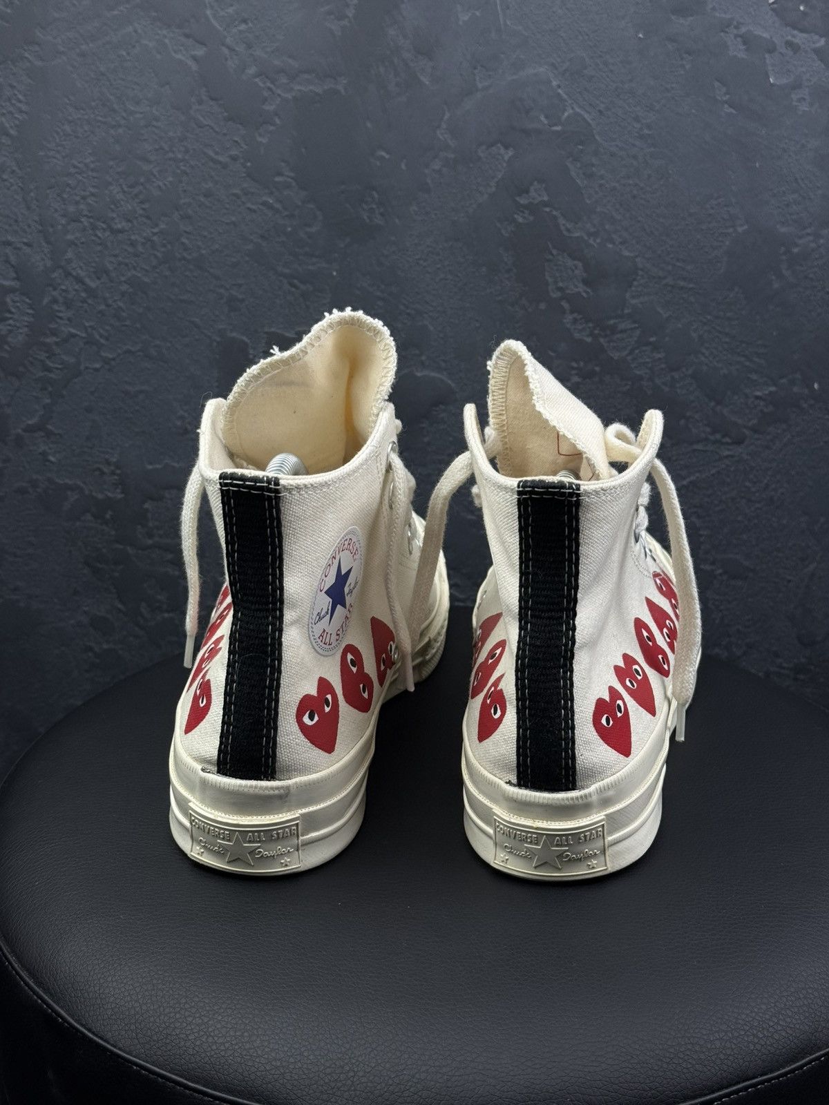 Comme des Garcons CDG PLAY x Converse Chuck Taylor High Top Multi Heart Beige Size US 7.5 / IT 37.5 - 7 Thumbnail