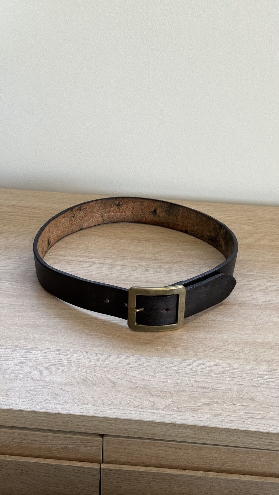 The Strike Gold THE STRIKE GOLD - BLACK LEATHER BELT SIZE 32 Size 32 - 1 Thumbnail