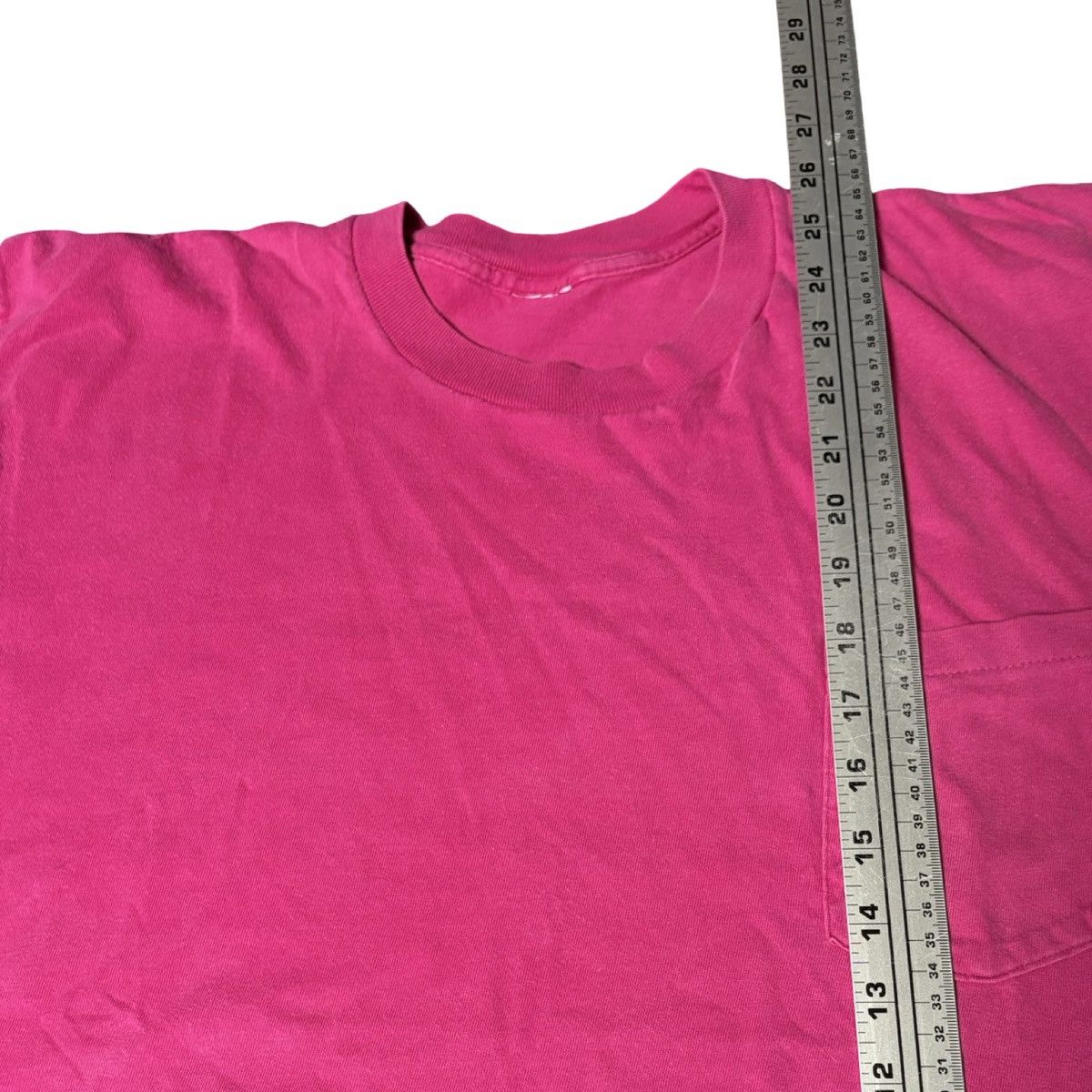 Other Vintage 80s Hanes Hot Pink Selvedge Pocket T Shirt Cropped L Size US L / EU 52-54 / 3 - 6 Thumbnail