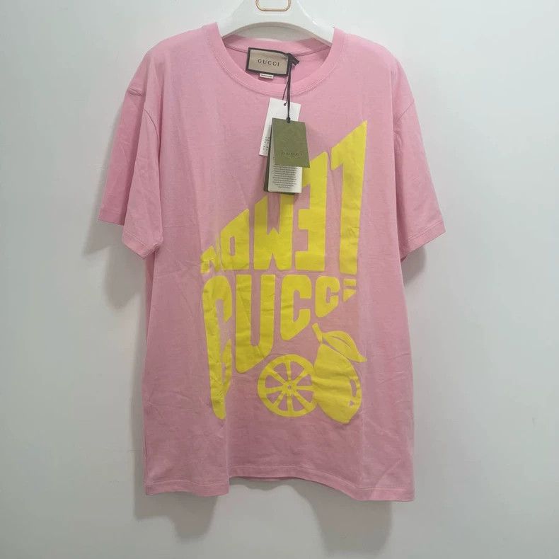 Gucci Gucci Pink lemon short-sleeved T-shirt 2503-Nextarrow Size US M / EU 48-50 / 2 - 1 Thumbnail