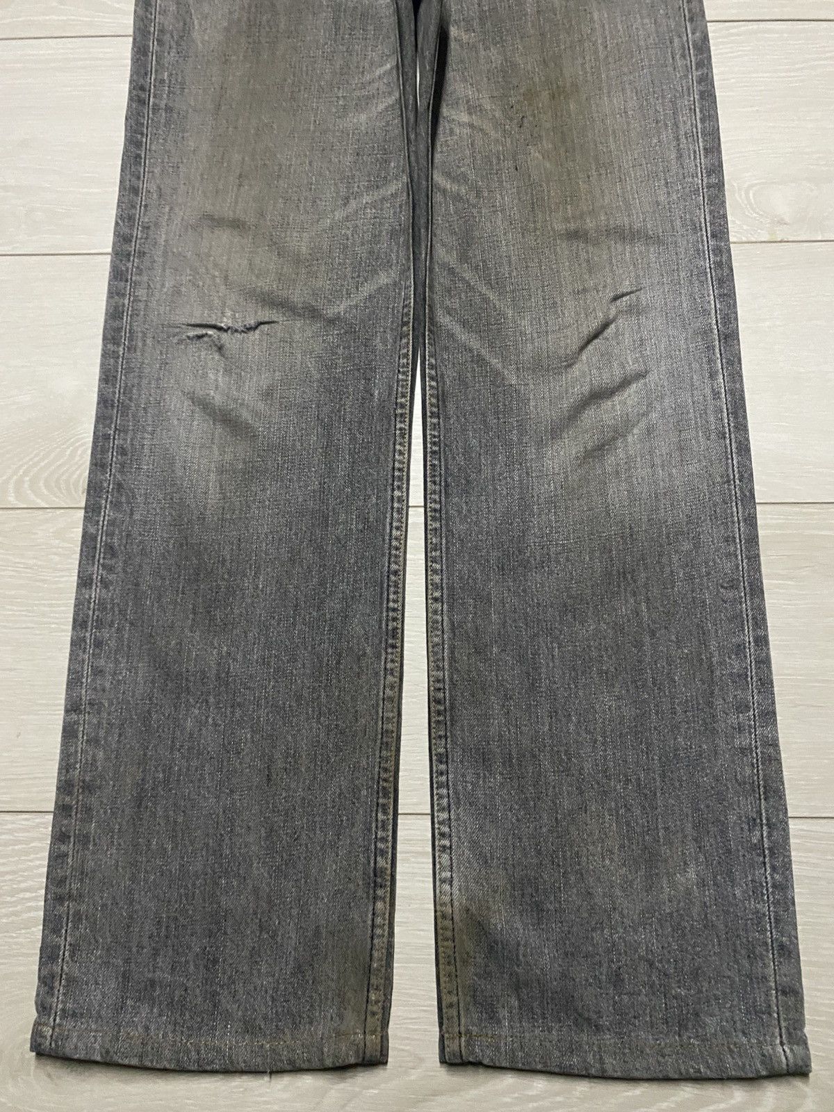 Andy Warhol × Levi's Vintage Levis 533 Grey Denim Distressed Loose Straight Jeans Size US 29 - 5 Thumbnail