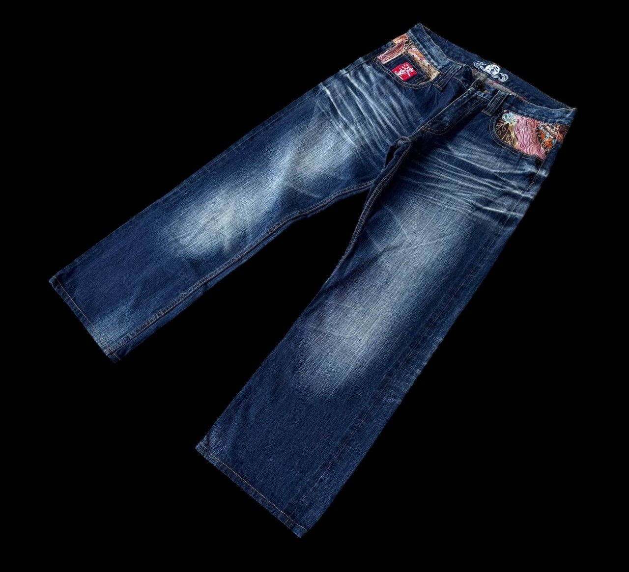 Japanese Brand RARE Namitatsu Redline Denim Ankle Cut-"Dokuro" Skull Tattoo Size US 30 / EU 46 - 4 Thumbnail