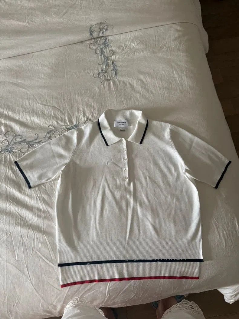 Thom Browne Thom Browne White Polo Shirt . Size US M / EU 48-50 / 2 - 1 Thumbnail