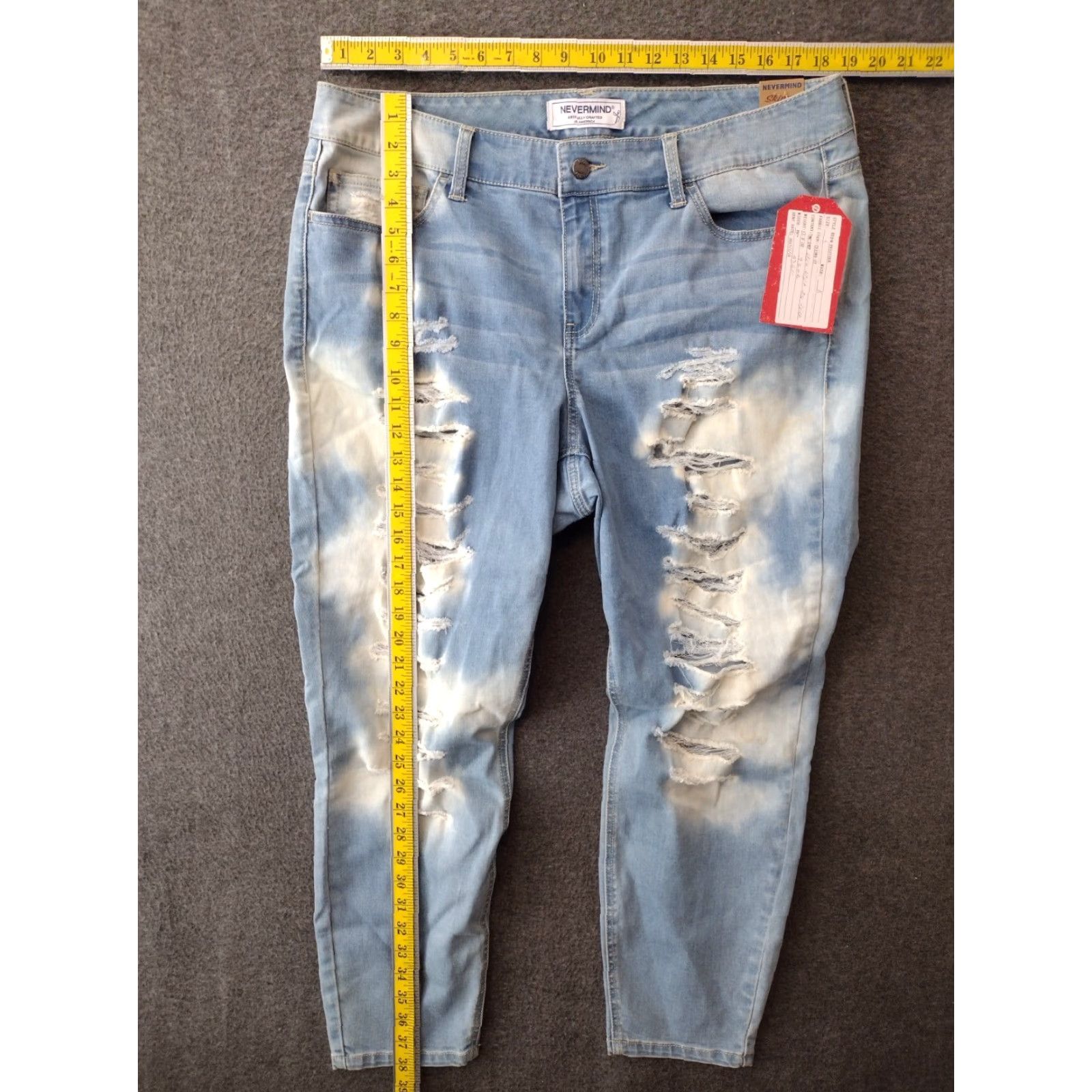 Penfield VINTAGE Anfield Jeans Blue 38X38 Distressed Skinny Tapered 5-Pocket Denim Stretch Women's Bohemian Flower 90s? Size 26" / US 2 / IT 38 - 4 Thumbnail