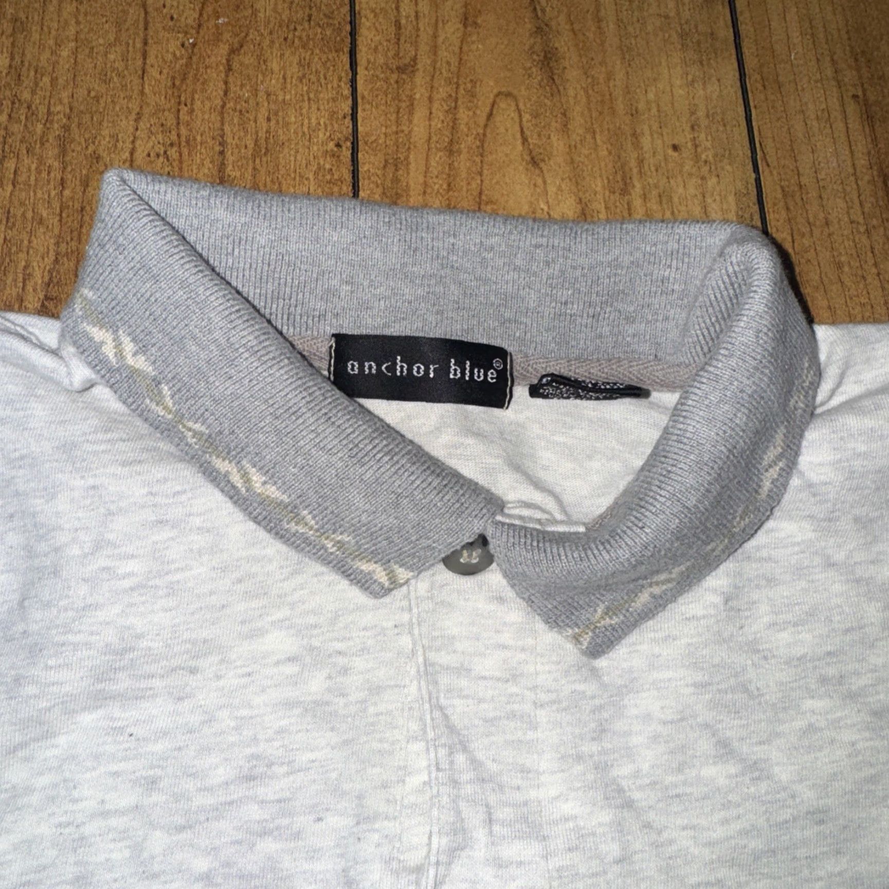 Anchor Blue VINTAGE Anchor Blue Polo Shirt Grey L Men 100% Cotton 21x28 Grunge 90s Golfing Size US L / EU 52-54 / 3 - 3 Thumbnail