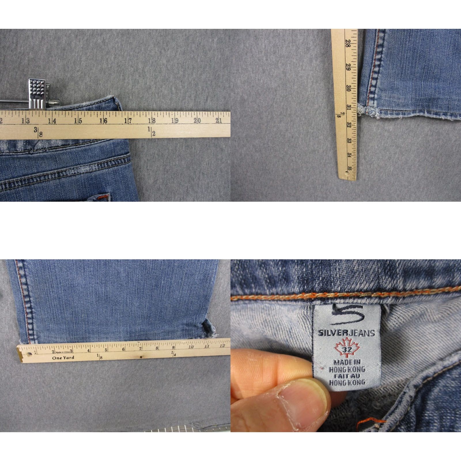 Silver Jeans Co. Silver Jeans Matrix Jeans Womens Bootcut 32x32 Blue Light Wash Distressed Denim Jeans Women Size 24" / US 00 / IT 34 - 9 Thumbnail
