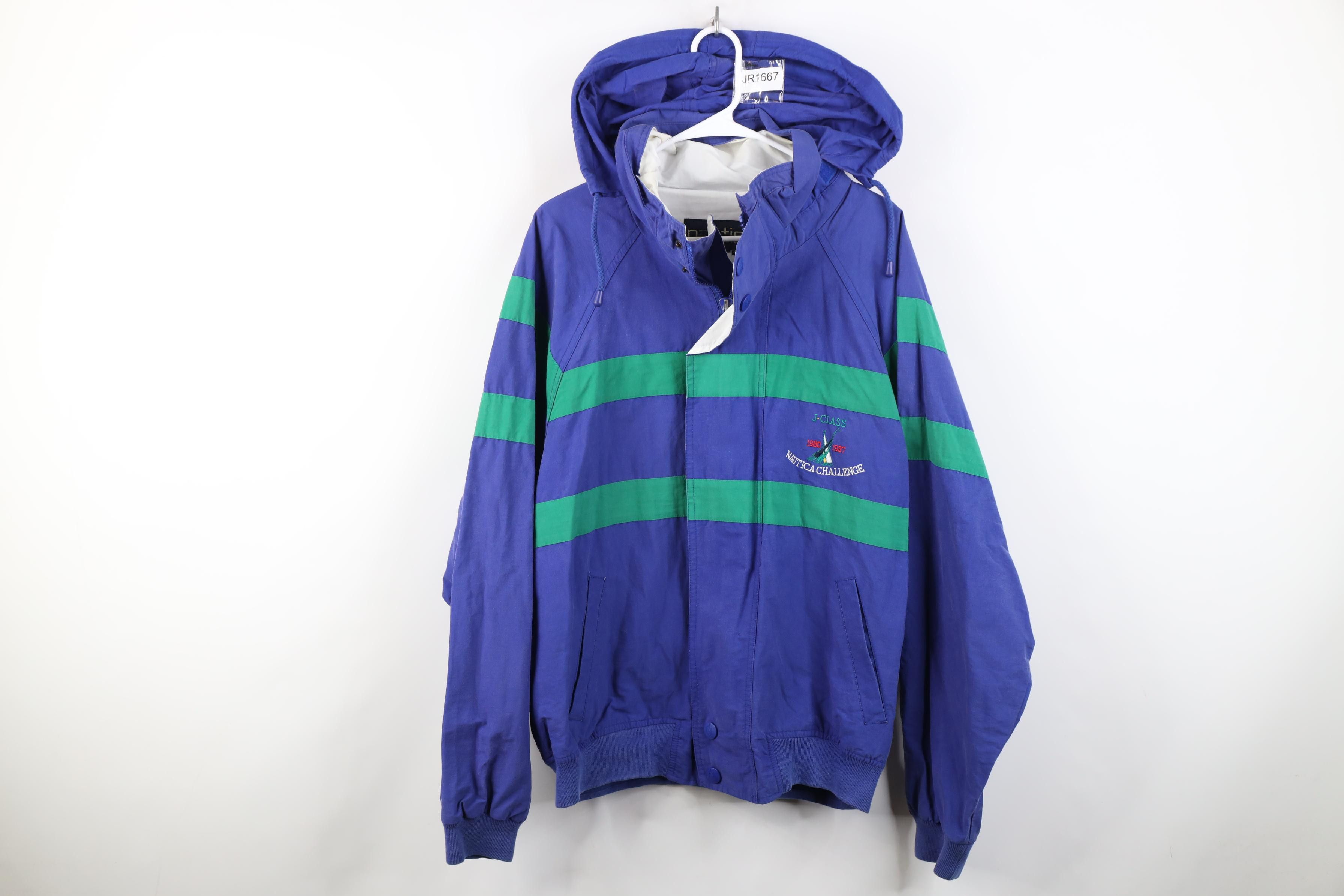Nautica Vintage 90s Nautica Hooded Sailing Windbreaker Jacket Size US XL / EU 56 / 4 - 1 Thumbnail