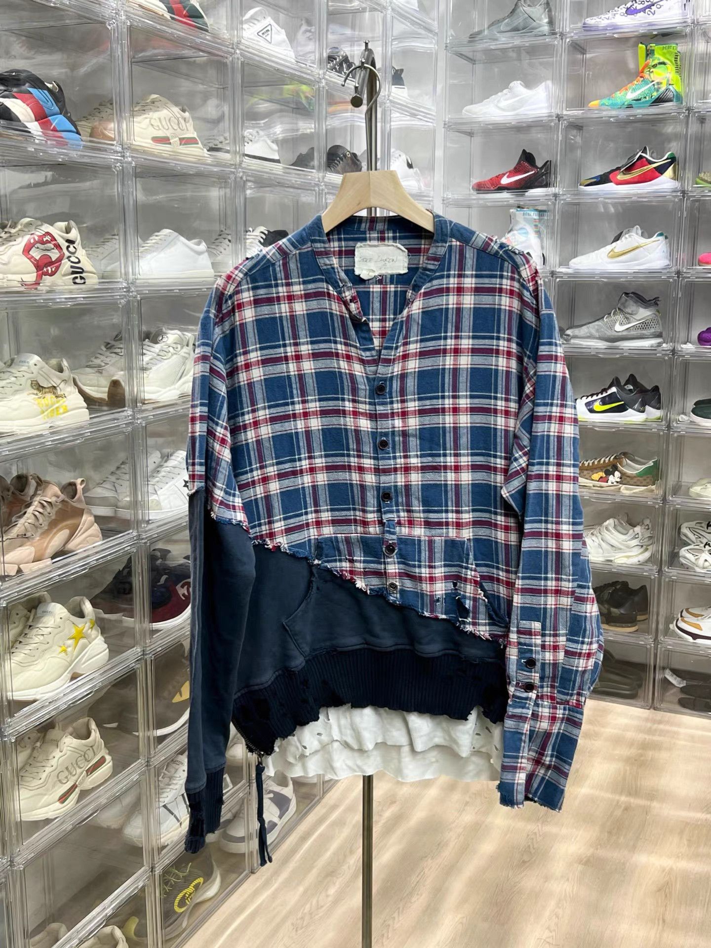 Greg Lauren Blue Plaid Button-Up Shirt XL Size US XL / EU 56 / 4 - 1 Thumbnail