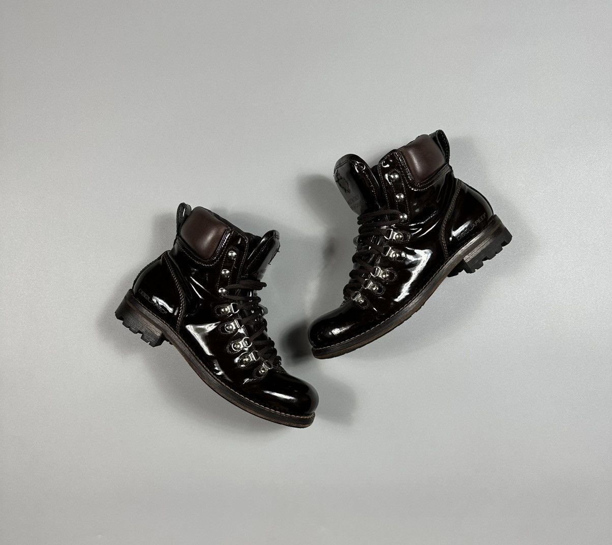 Dsquared2 Dsquared2 Patent Leather Brown Ankle Boots Size US 7.5 / EU 40-41 - 3 Thumbnail