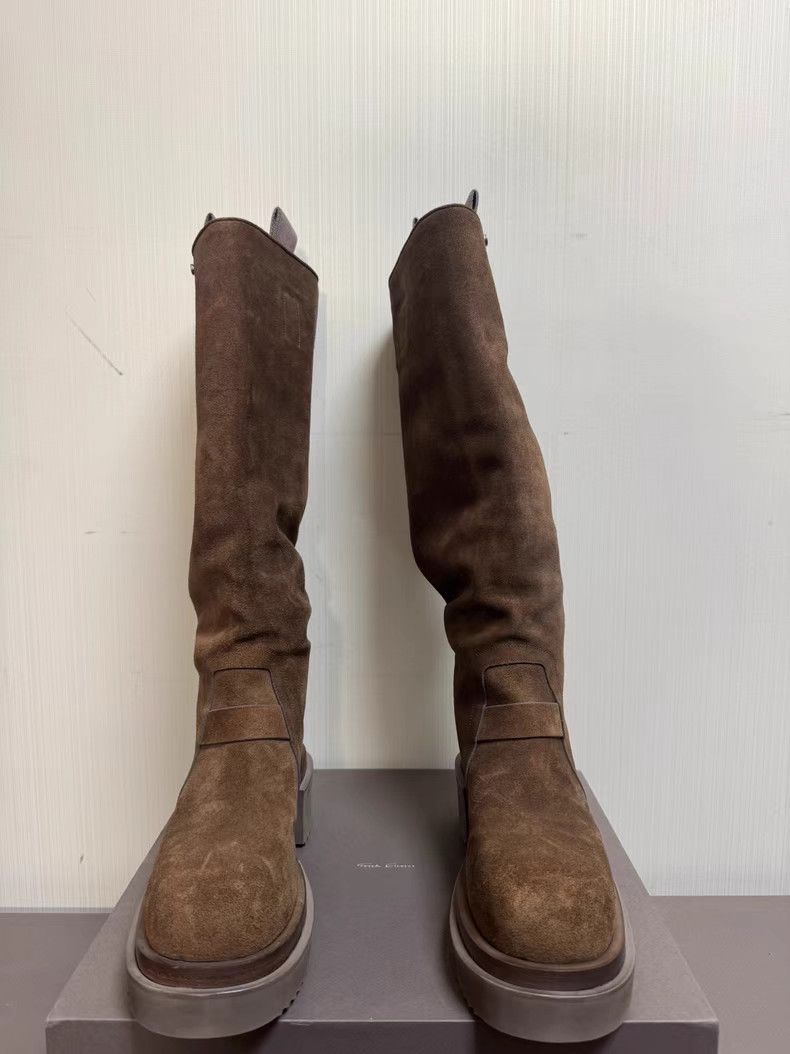 Rick Owens Rick Owens Bogun Knee-Length Commander Boots Q8 Size US 12 / EU 45 - 1 Thumbnail