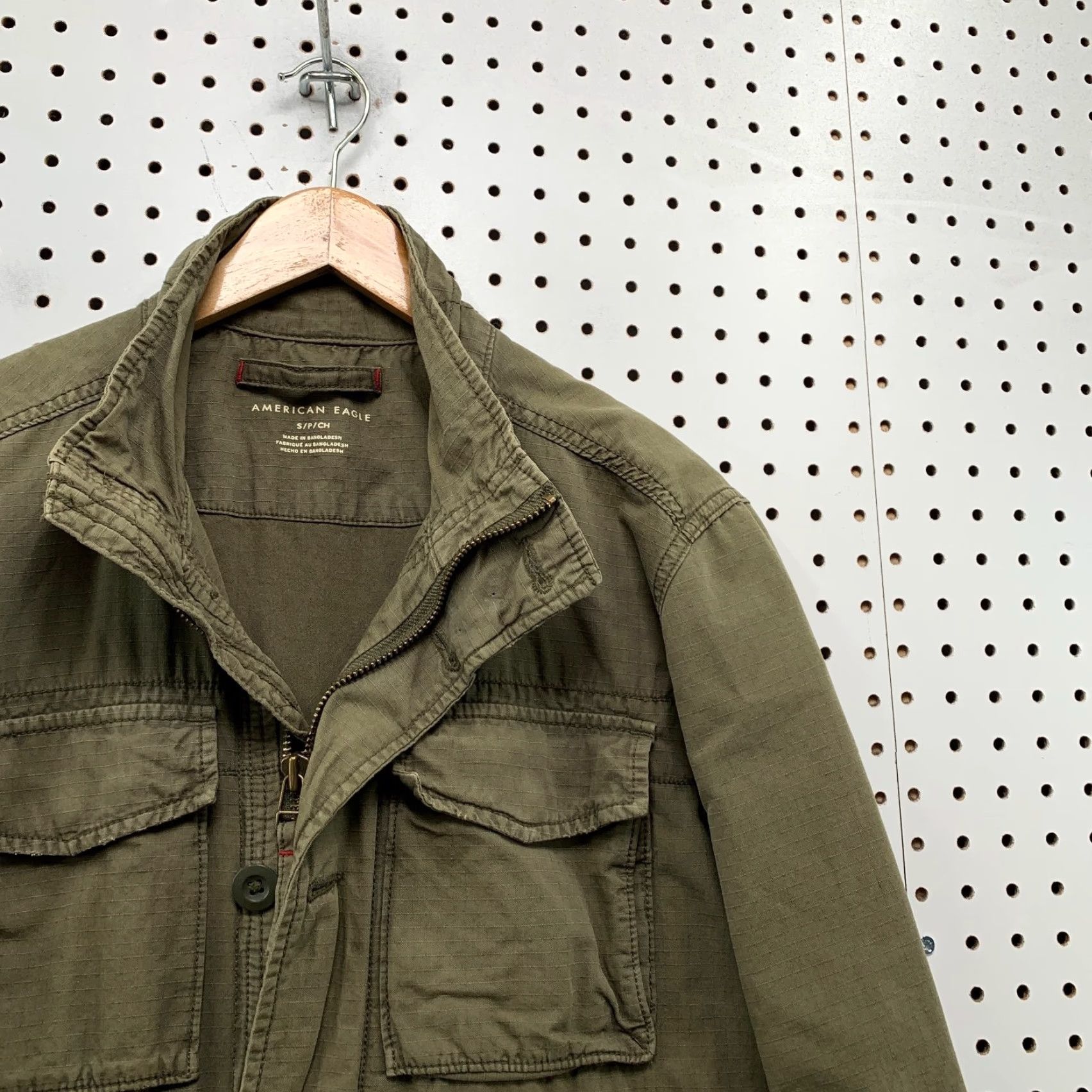 American Eagle Outfitters American Eagle Jacket Mens Small Green Army Field Coat Rip Stop Military Size US S / EU 44-46 / 1 - 6 Thumbnail