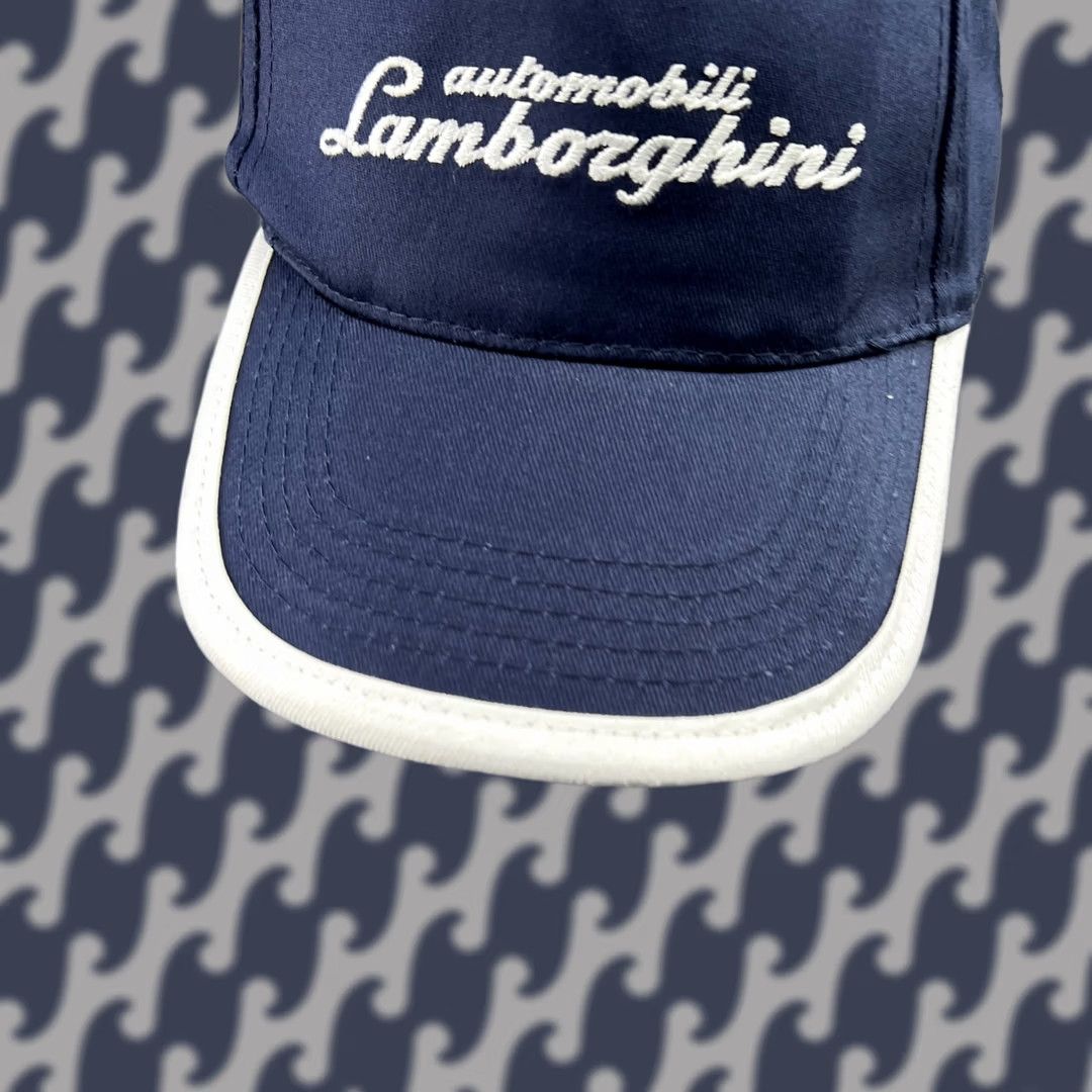 Lamborghini VINTAGE Automobili Baseball Cap One Size Blue Italy Adjustable Unisex Adults Cotton Canvas Lamborghini Beanie Men's Women's Boys Girls? Size ONE SIZE - 1 Thumbnail
