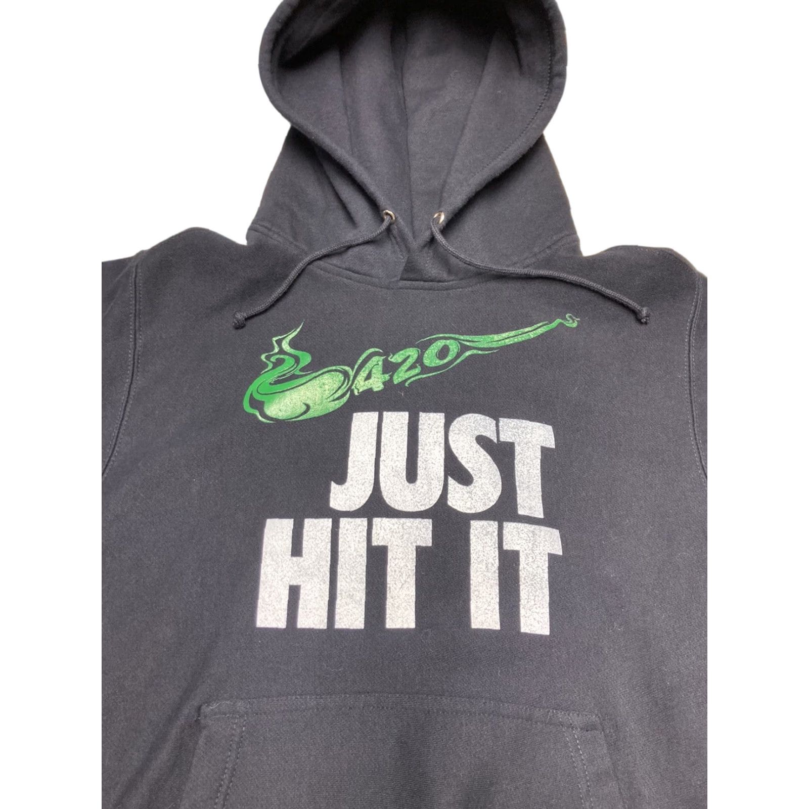 Nike VINTAGE Nike Hoodie Mens Pullover Black Med 420 boot parody Dickies Y2K Size US M / EU 48-50 / 2 - 1 Thumbnail