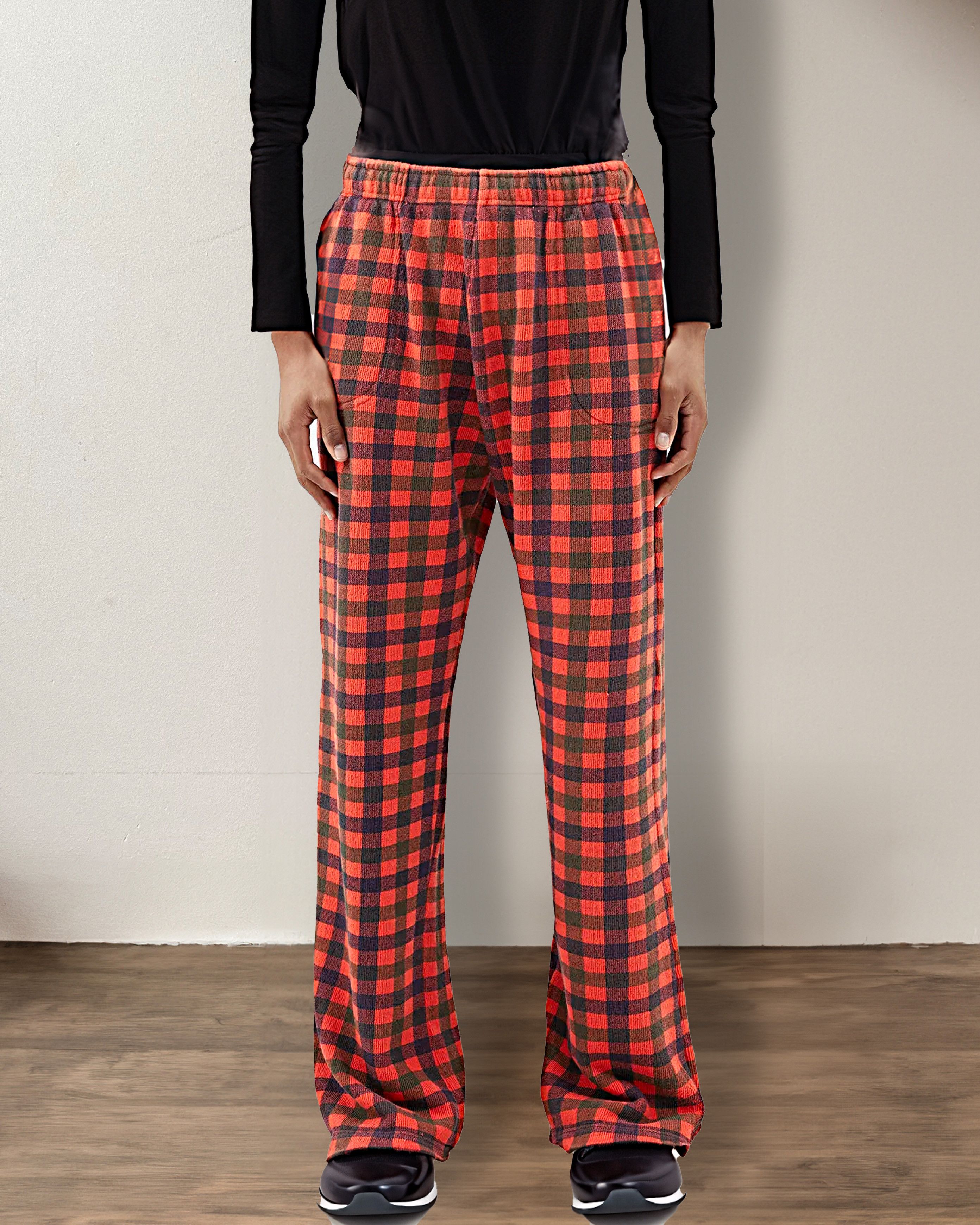 ERL Checked Fleece-Cotton Trousers Size US 32 / EU 48 - 4 Thumbnail