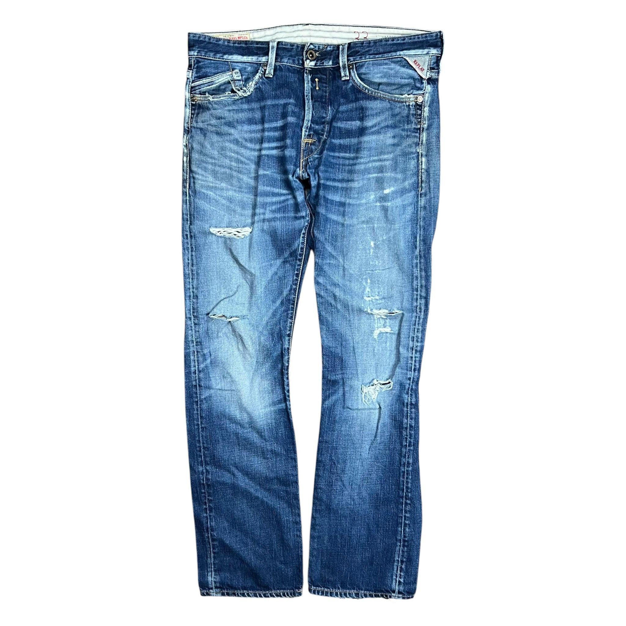 Replay Replay Waitom Faded & Distressed Denim Jeans - 33” Size US 33 - 1 Thumbnail