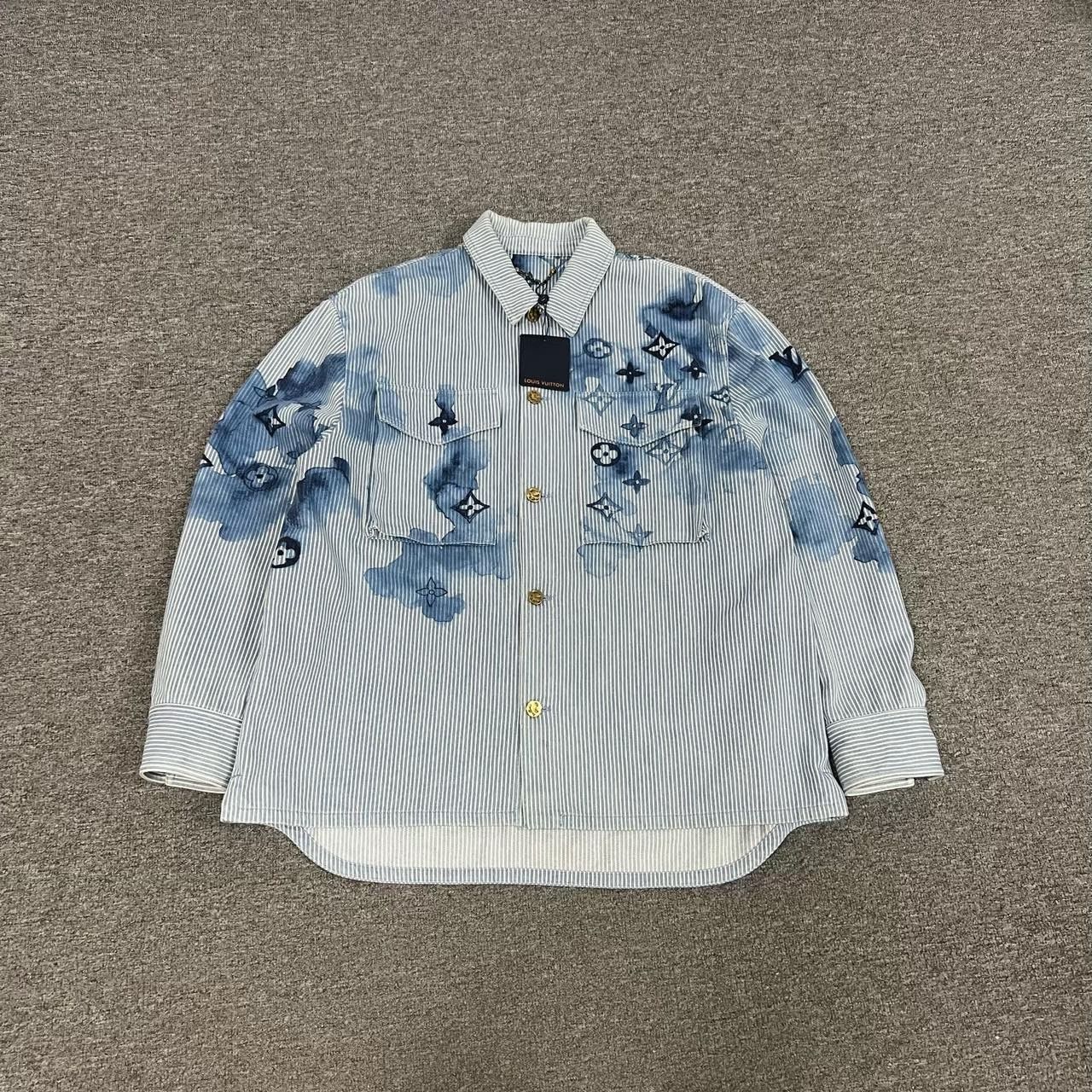 Louis Vuitton Louis Vuitton Ink Stripe Denim Shirt Jacket Size US XXL / EU 58 / 5 - 1 Thumbnail