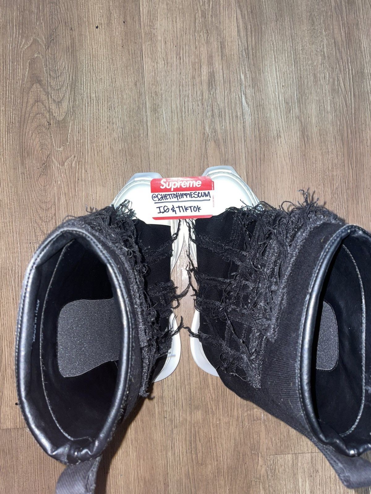 Rick Owens Drkshdw Rick Owens DRKSHDW Black Slashed Fogachine Boots Size US 8 / EU 41 - 4 Thumbnail