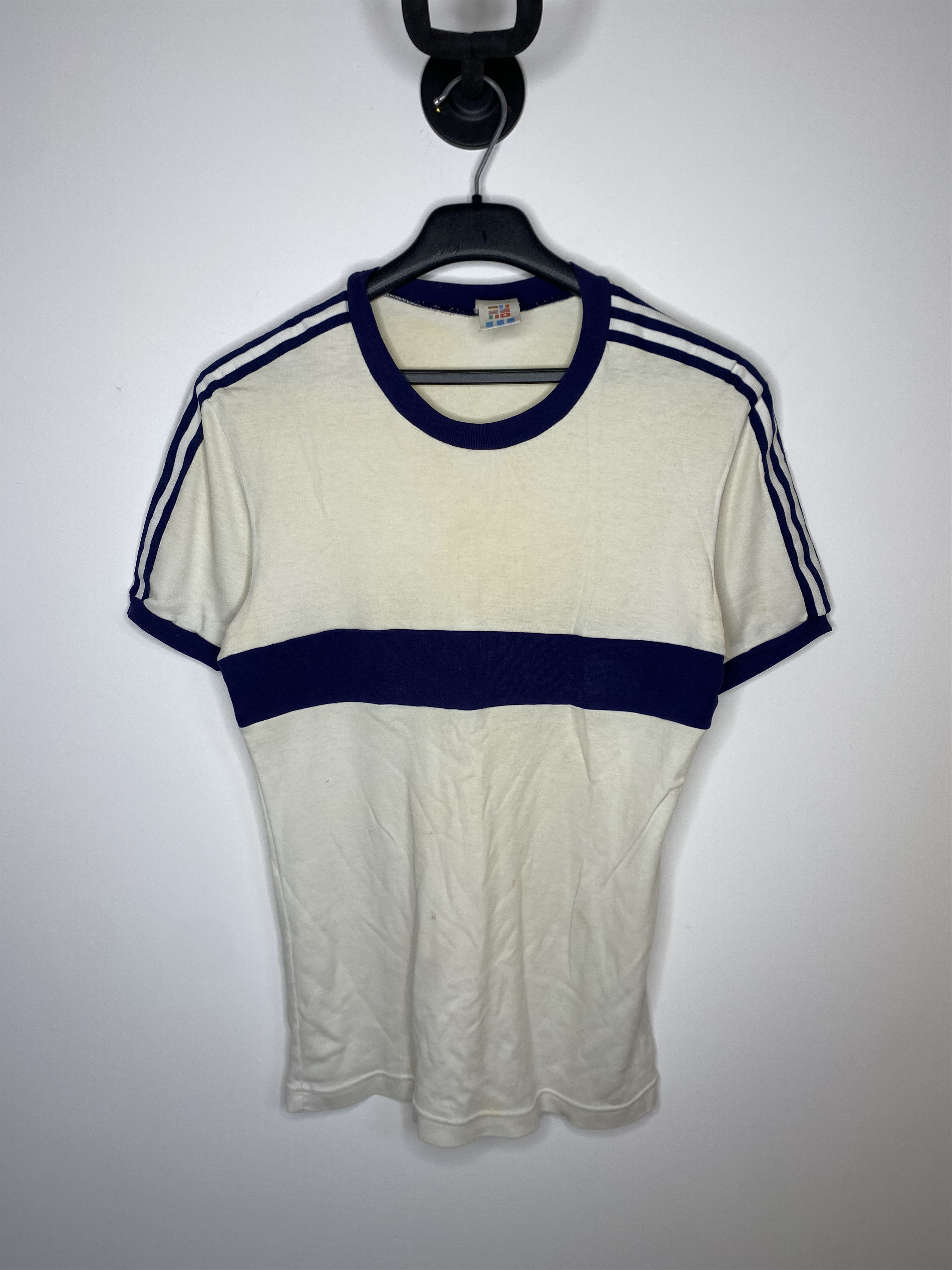 Vintage ADIDAS 70s 80s VINTAGE COTTON FOOTBALL SHIRT SOCCER JERSEY Size US M / EU 48-50 / 2 - 1 Thumbnail