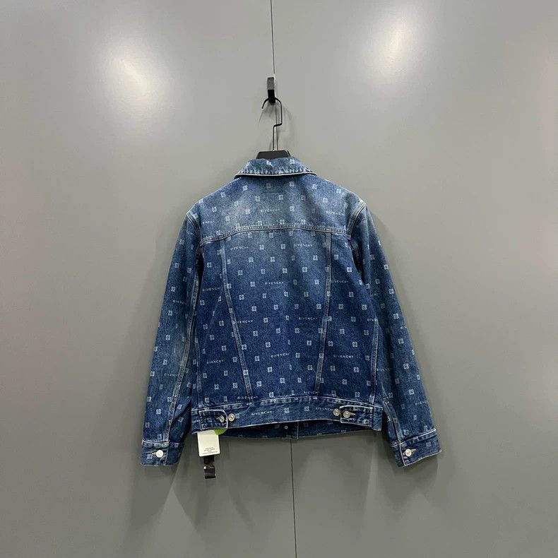 Givenchy Givenchy All-Over Logo Single-Breasted Denim Jacket Size US S / EU 44-46 / 1 - 2 Thumbnail