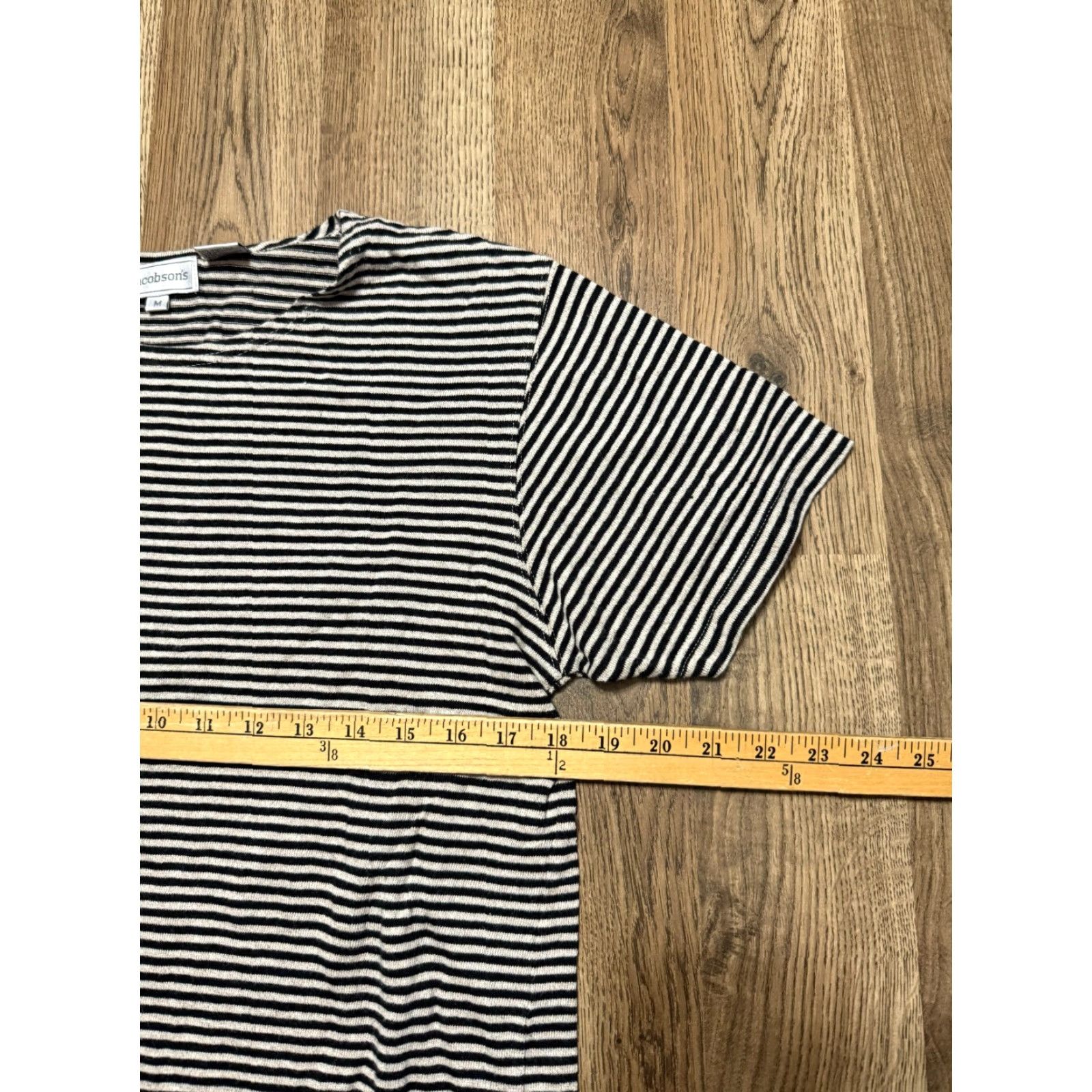 Vintage Jacobson's Shirt Women's Medium Black Tan Striped Short Sleeve Shirt Size M / US 6-8 / IT 42-44 - 7 Thumbnail