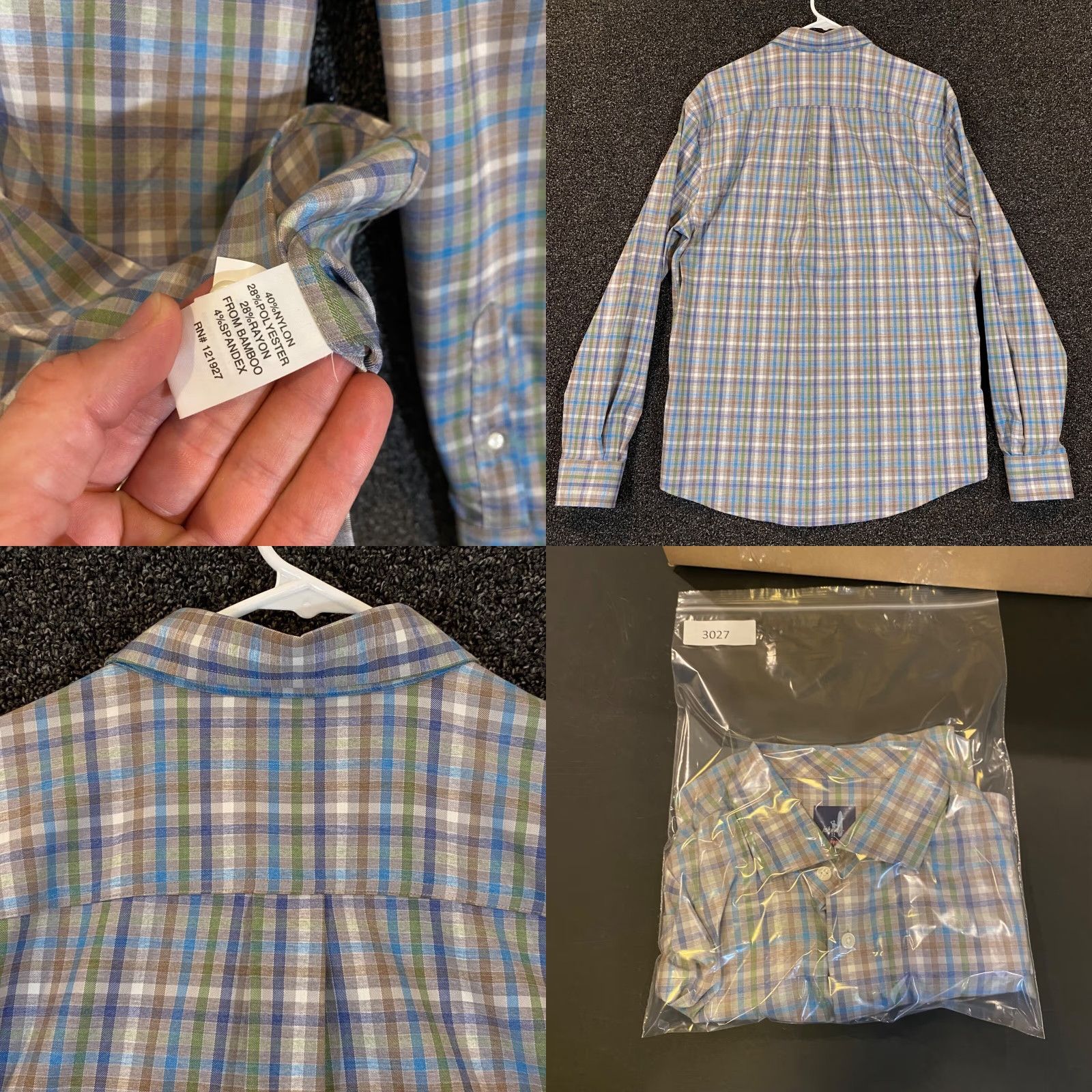johnnie-O Johnnie-O Shirt Mens Medium Multicolor Plaid Button Up Stretch Prep Performance Size US M / EU 48-50 / 2 - 8 Thumbnail