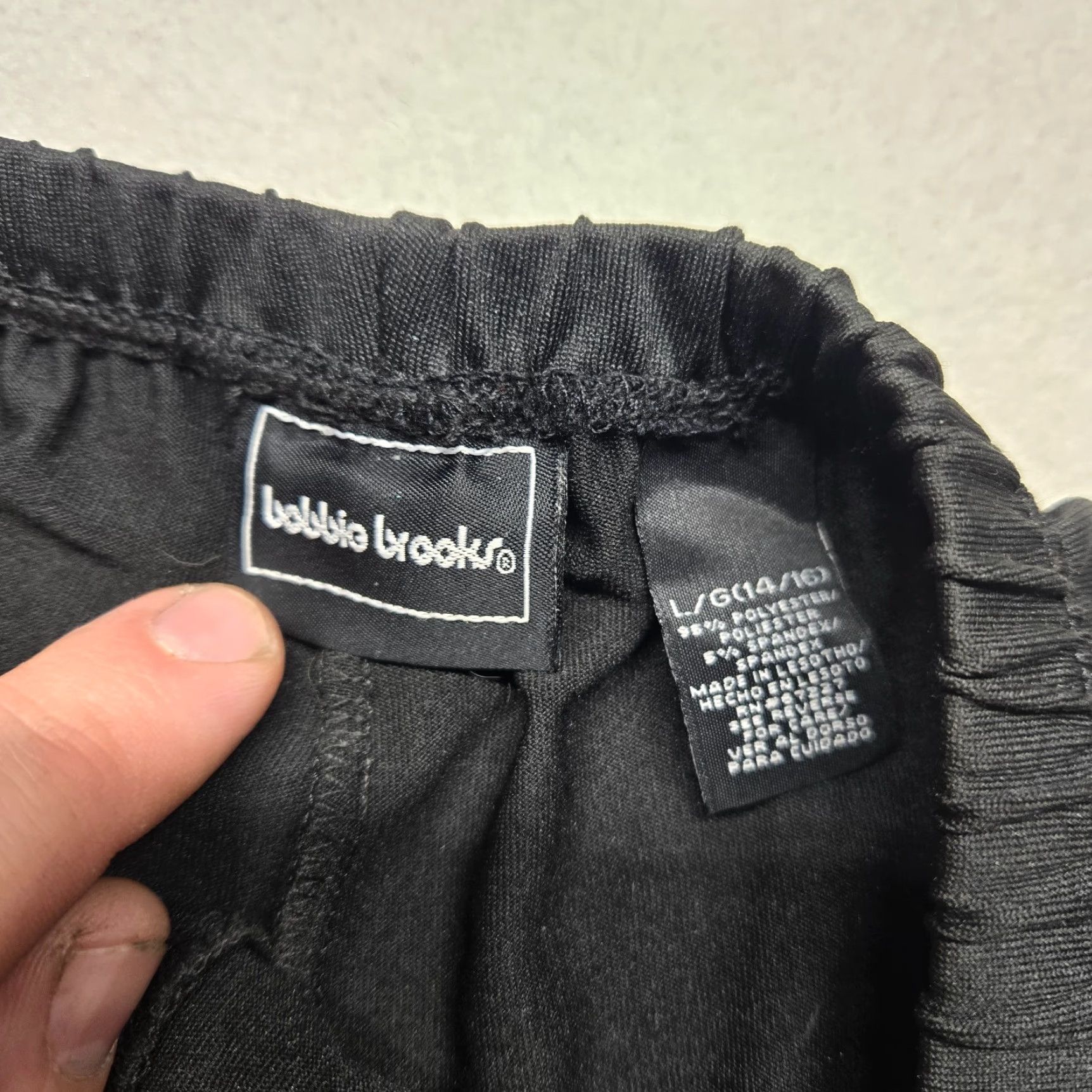 Vintage Bobbie Brooks Pants Women's L Black Knit Solid Ankle Pull On Elastic Waist Casual 90s? (No, vintage: No) Size 36" / US 14 / IT 50 - 3 Thumbnail