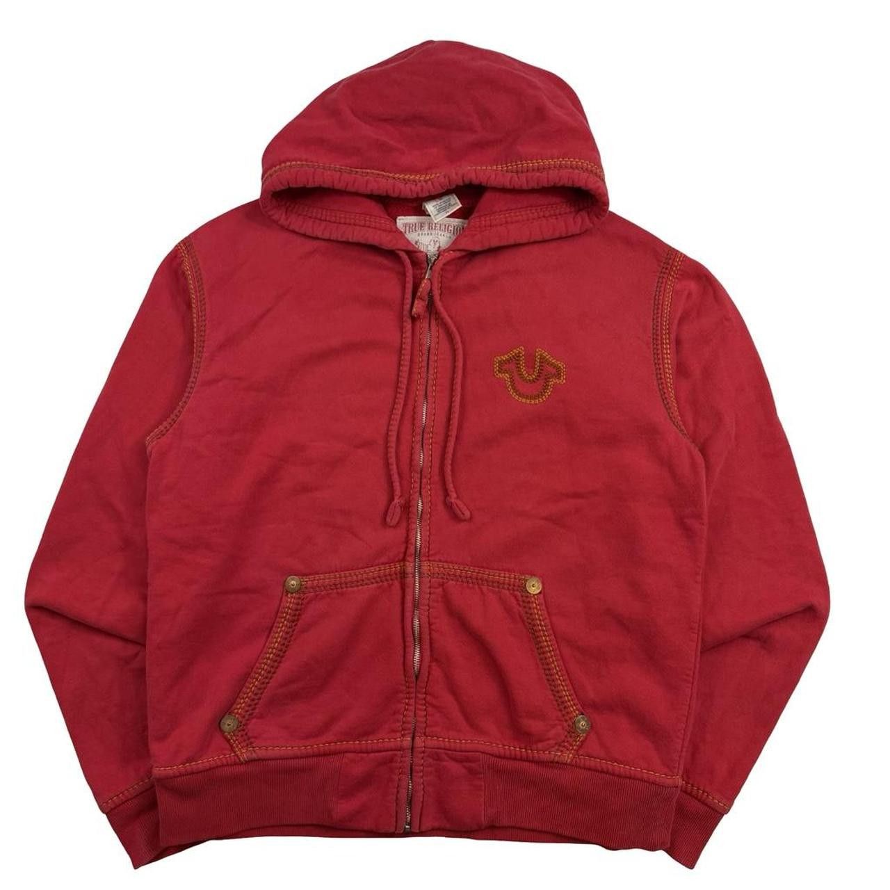 True Religion True Religion Triple Contrast Stitch Hoodie Red Extra Large Size US XL / EU 56 / 4 - 1 Thumbnail