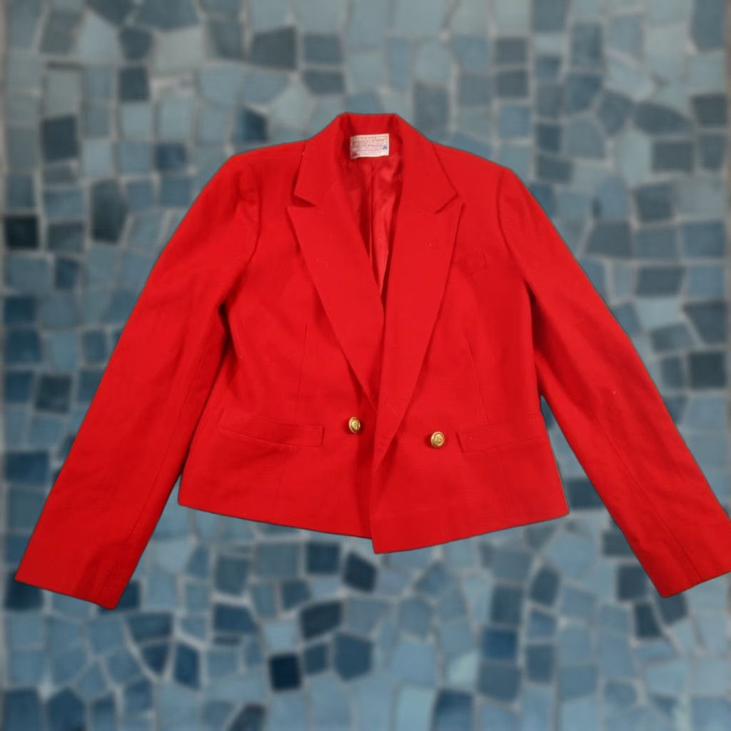 Pendleton VINTAGE Pendleton Wool Blazer Womens Petite Red 90s Preppy Jacket Size XL / US 12-14 / IT 48-50 - 1 Thumbnail