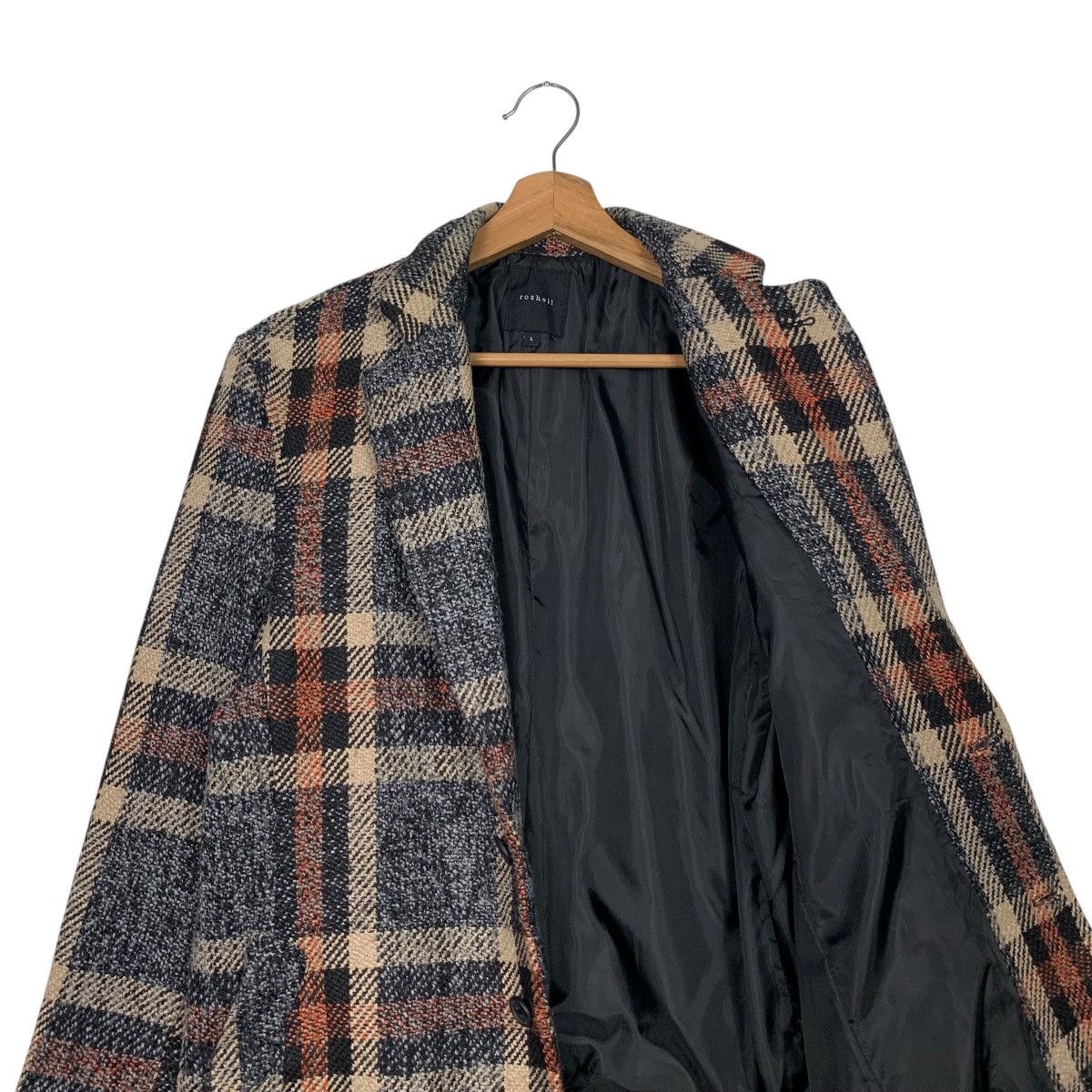 Japanese Brand ROSHELL Tartan Tweed Formal Jacket Blazer #2482-C111 Size L / US 10 / IT 46 - 10 Thumbnail