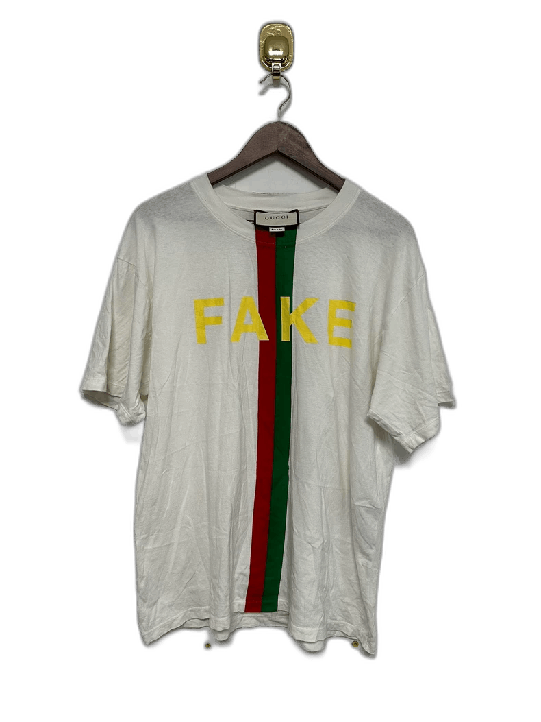 Gucci Gucci 'Not Fake' Print Short Sleeve T-Shirt Size US S / EU 44-46 / 1 - 1 Thumbnail