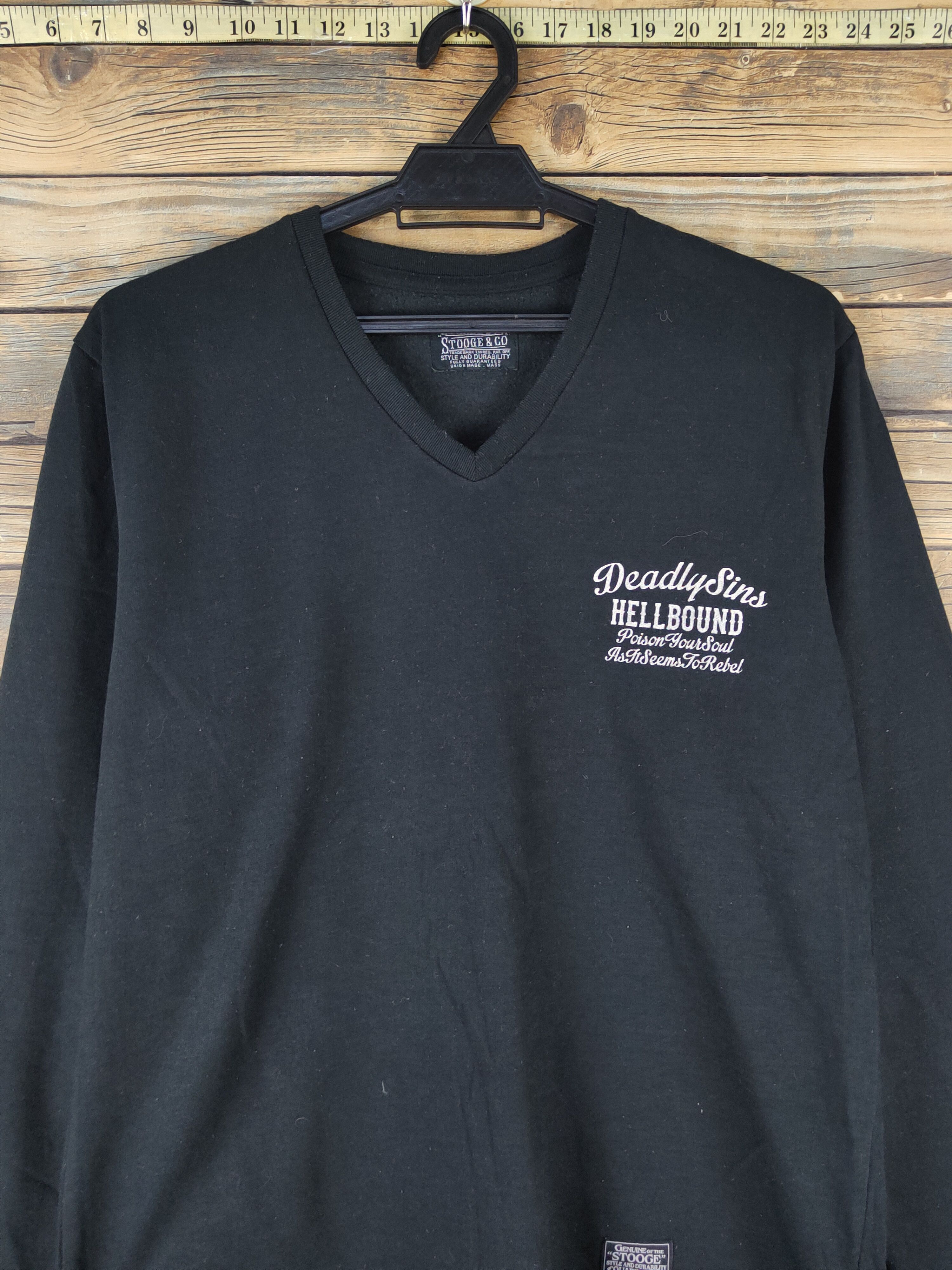 Japanese Brand × Vintage Stooge&co skulk Black vintage shirts #W1375 Size US M / EU 48-50 / 2 - 2 Thumbnail