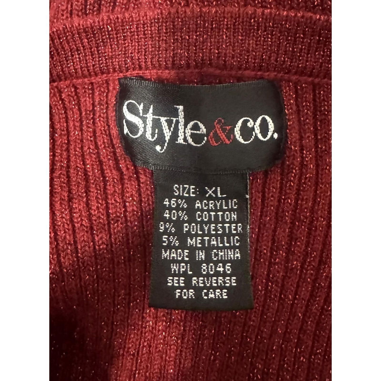Vintage VINTAGE Style & Co. Women's Red Button-Up Cardigan Sweater XL Size XL / US 12-14 / IT 48-50 - 3 Thumbnail
