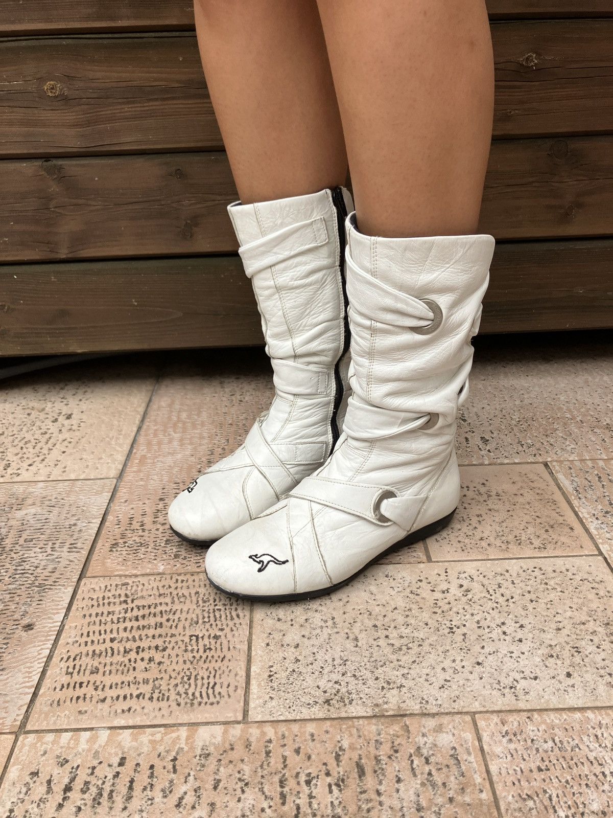 KangaROOS Kangaroos vintage white leather boxer gorpcore boots Size US 5.5 / IT 35.5 - 3 Thumbnail