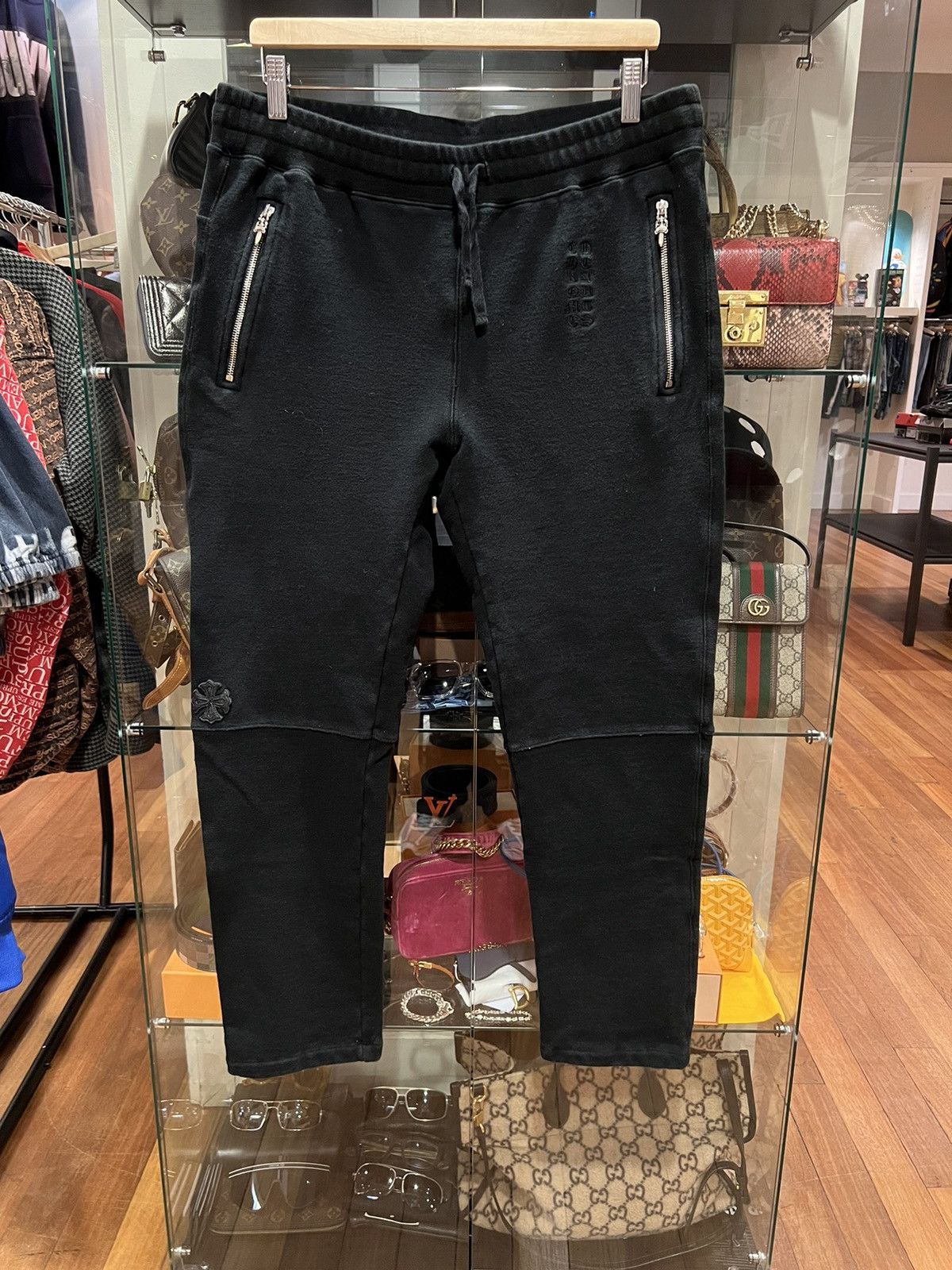 Chrome Hearts Chrome Hearts Y Not PPO embroidered leather patch sweatpant Size US 36 / EU 52 - 1 Thumbnail